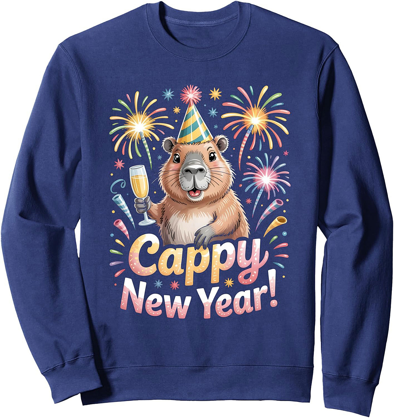 Cappy New Year Sweatshirt Capybara Graphic Crewneck