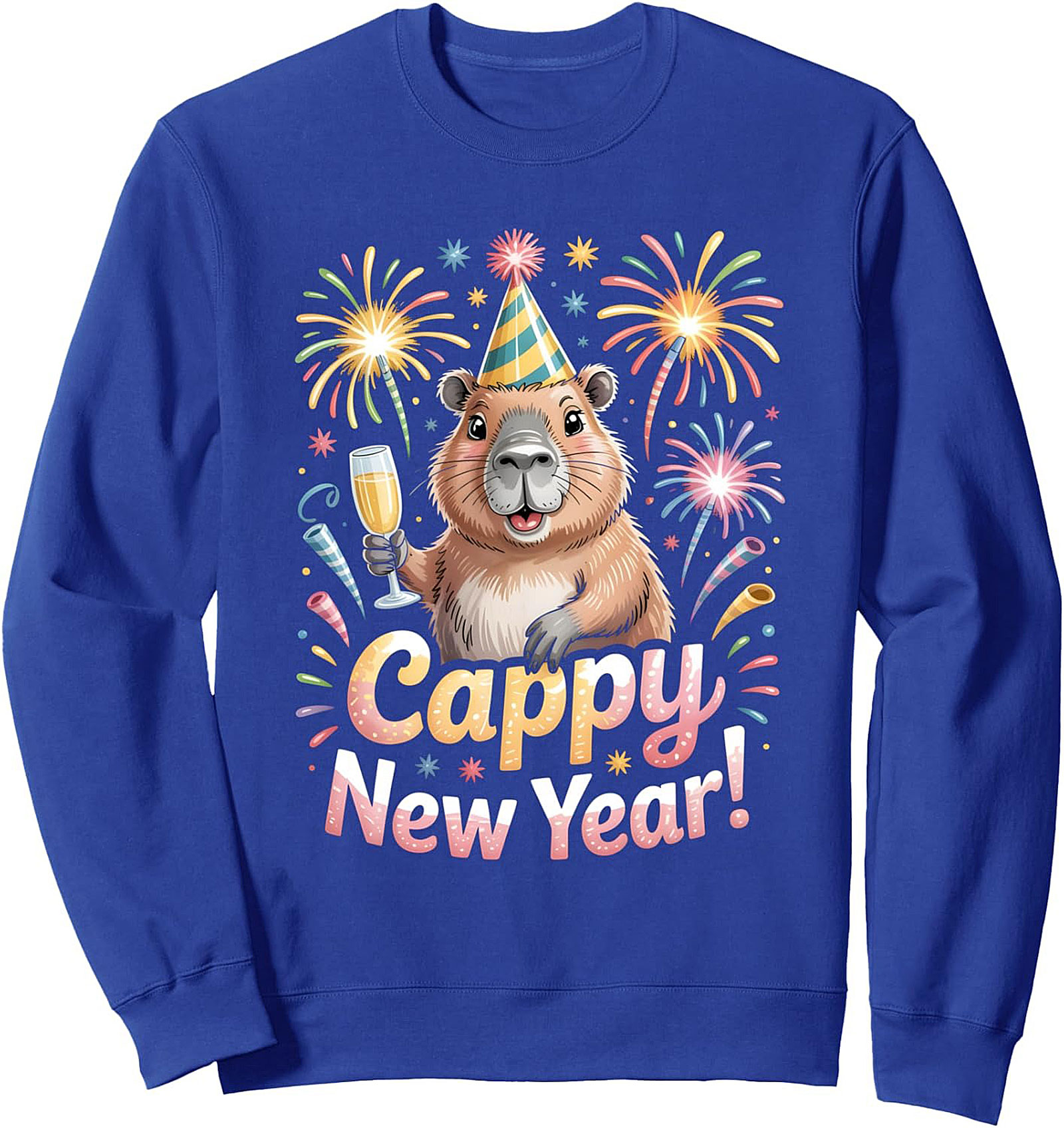 Cappy New Year Sweatshirt Capybara Graphic Crewneck