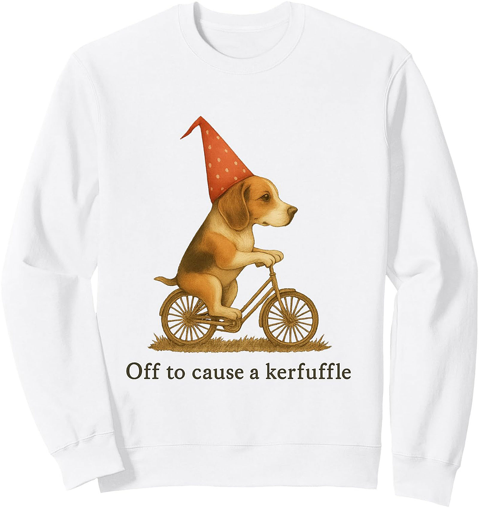 Beagle Kerfuffle Graphic Sweatshirt: Off to Cause Trouble Crewneck