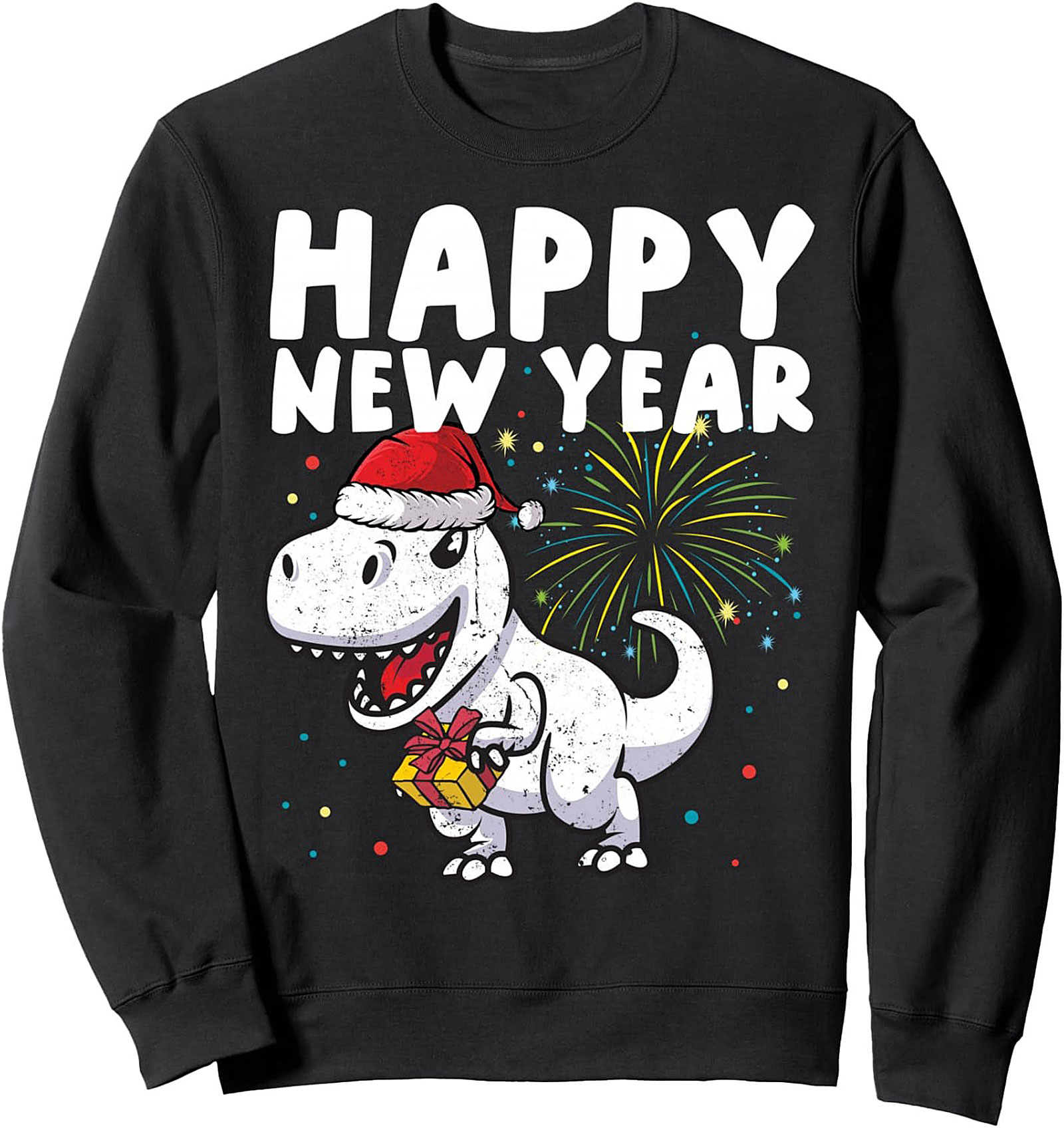 T-Rex Dinosaur New Year Sweatshirt Funny Crewneck Pullover