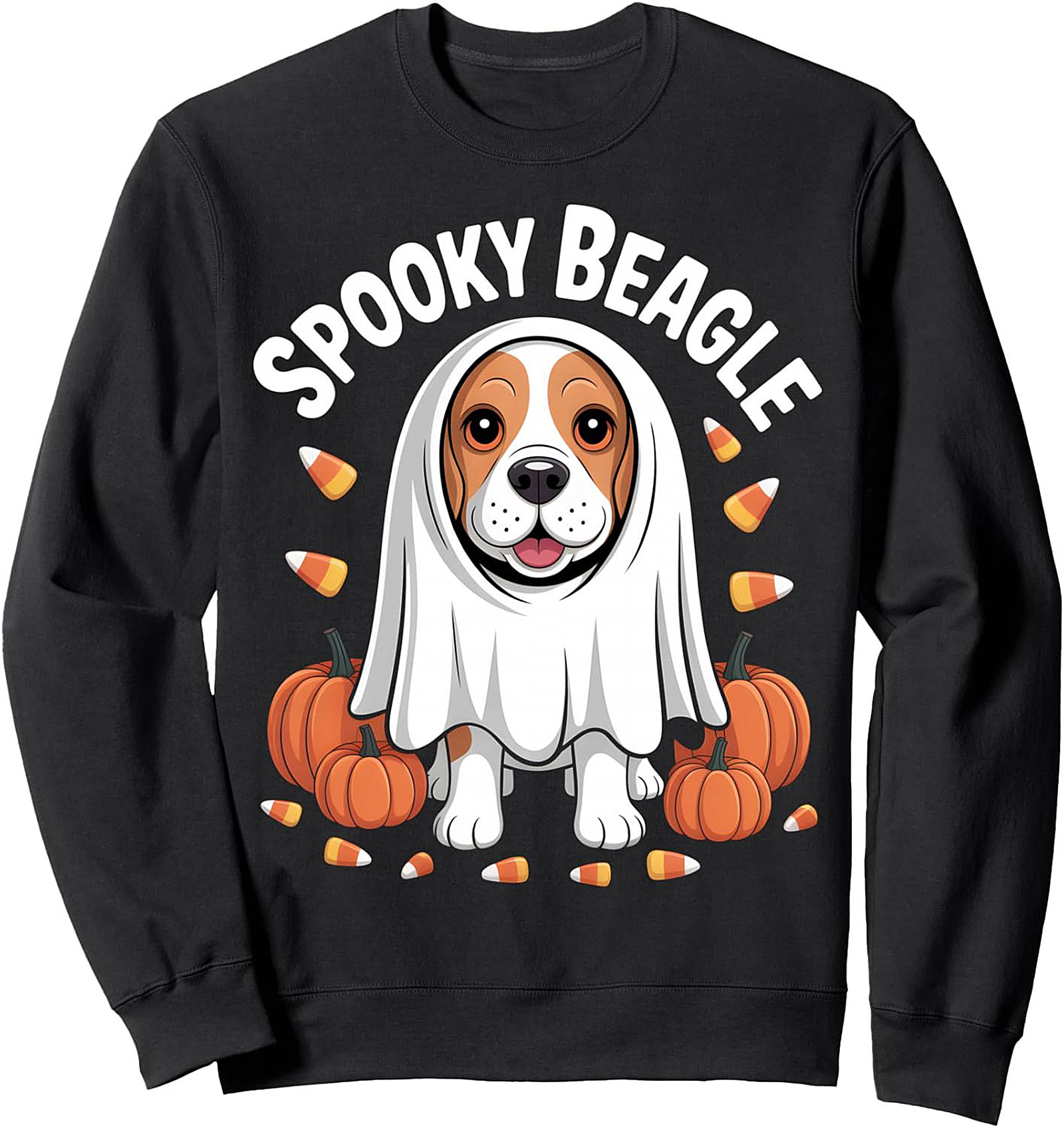 Spooky Beagle Halloween Crewneck Sweatshirt – Cute Dog Ghost Pullover