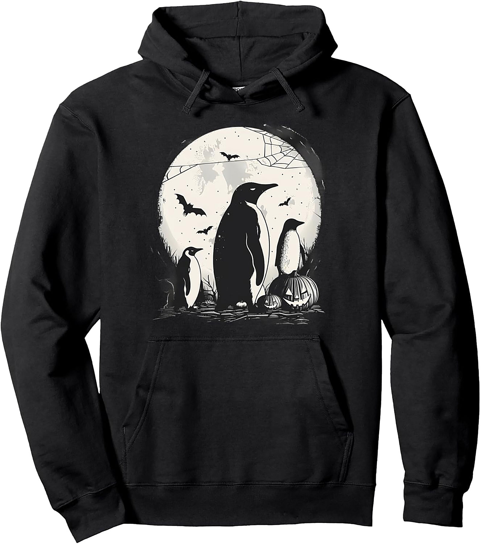 Spooky Halloween Penguin Graphic Hoodie | Cozy Pullover
