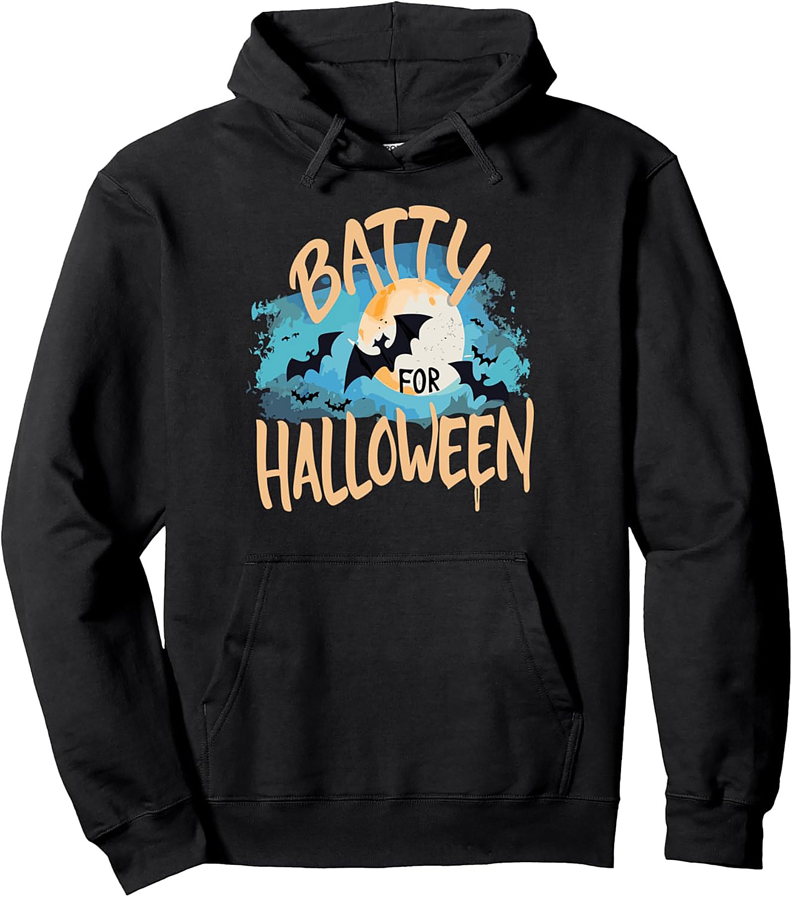 Batty For Halloween Pullover Hoodie | Spooky Graphic
