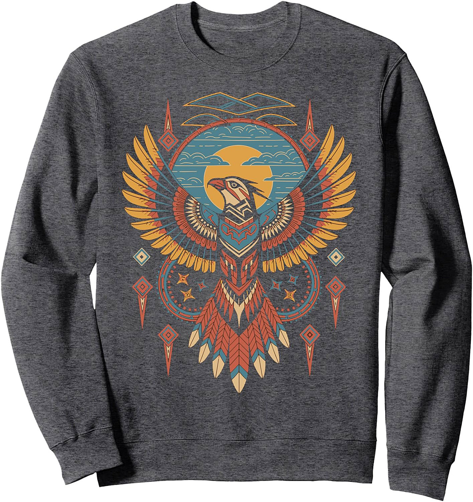 Tribal Eagle Crewneck Sweatshirt Cozy Pullover Gift