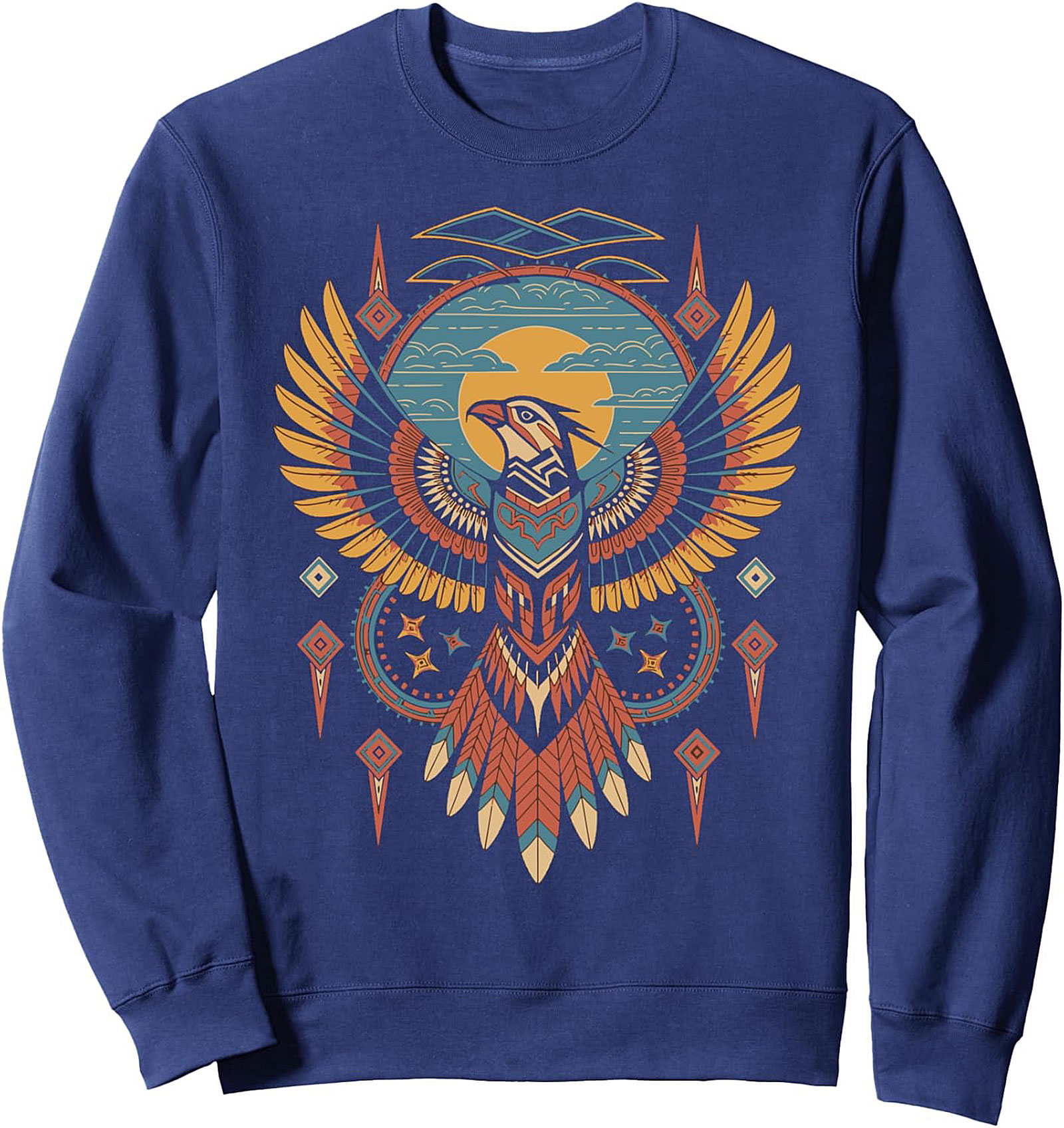 Tribal Eagle Crewneck Sweatshirt Cozy Pullover Gift