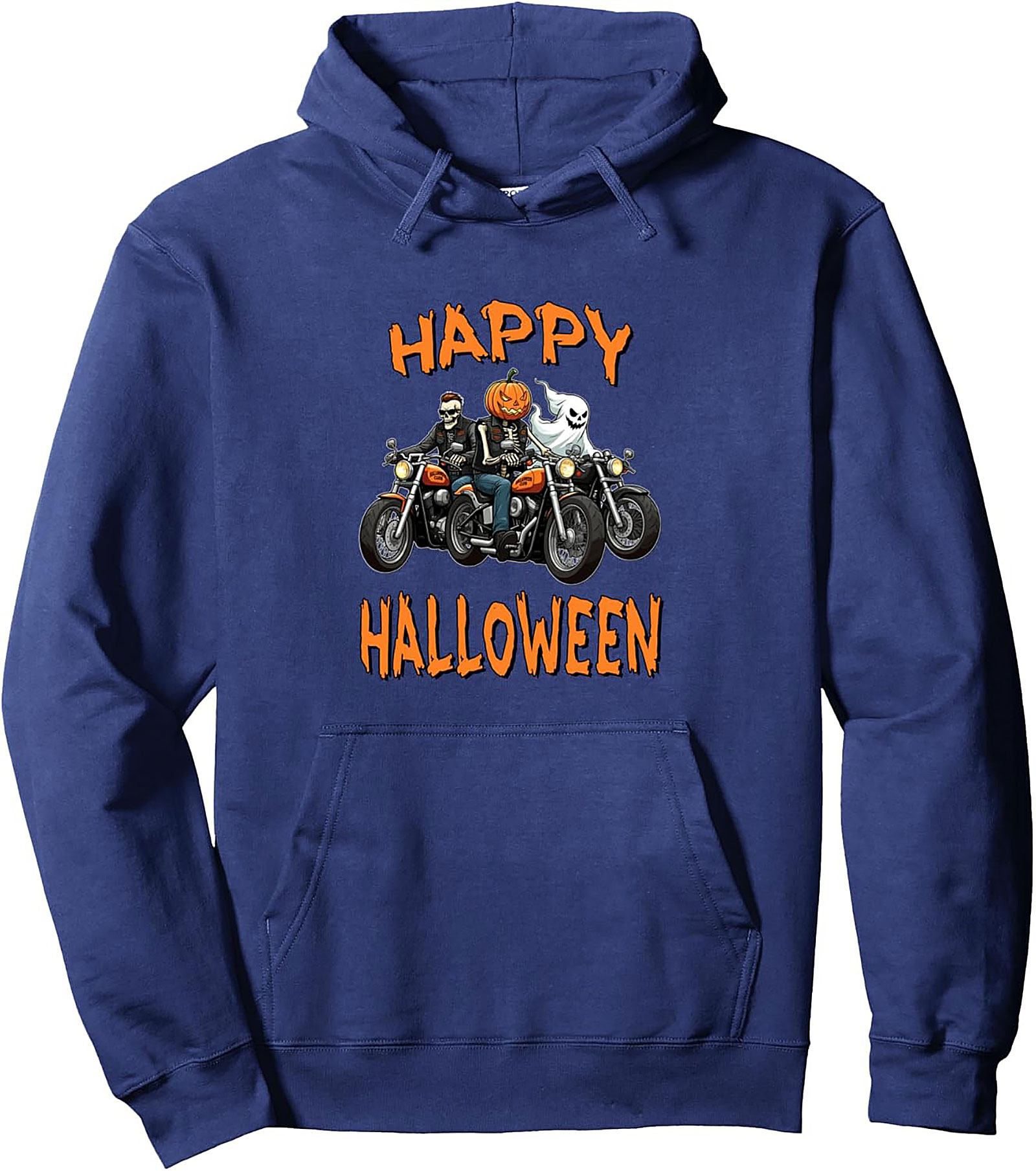 Skeleton Crew Biker Halloween Pullover Hoodie | Cozy Fit