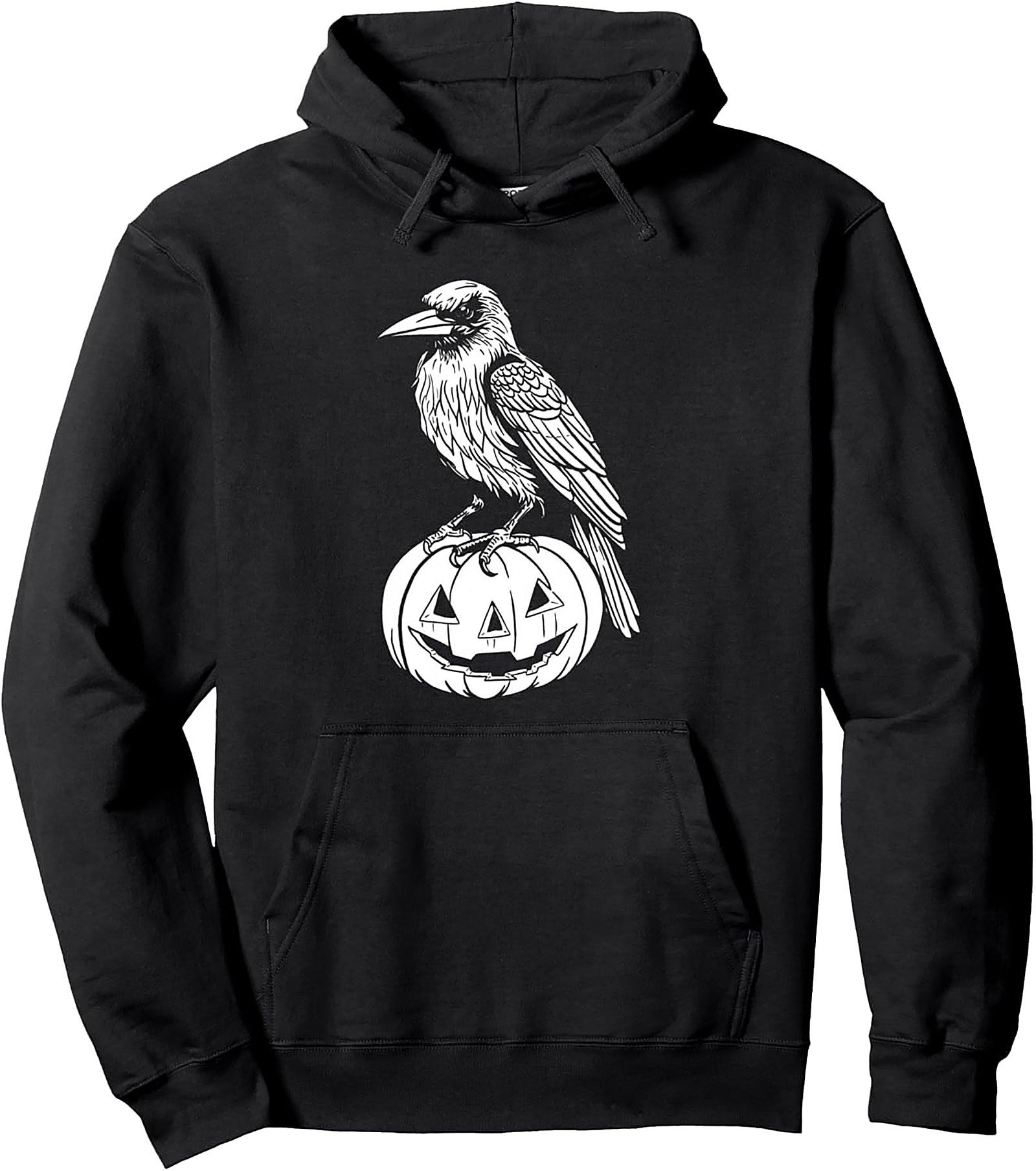 Gothic Raven Halloween Pullover Hoodie | Spooky Streetwear