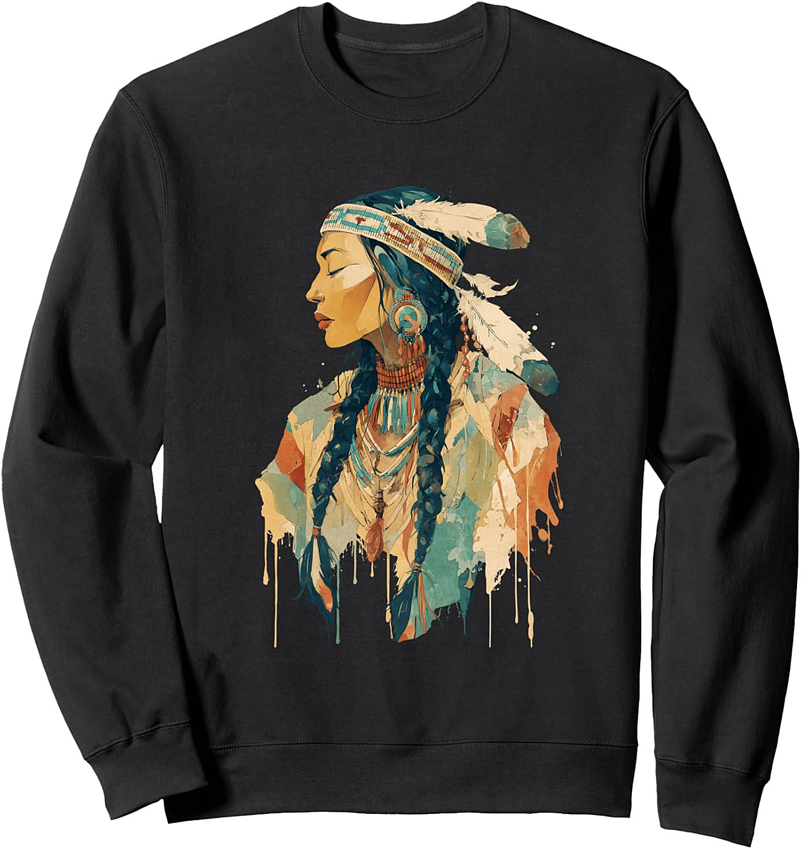 Indigenous Art Graphic Sweatshirt Crewneck Pullover