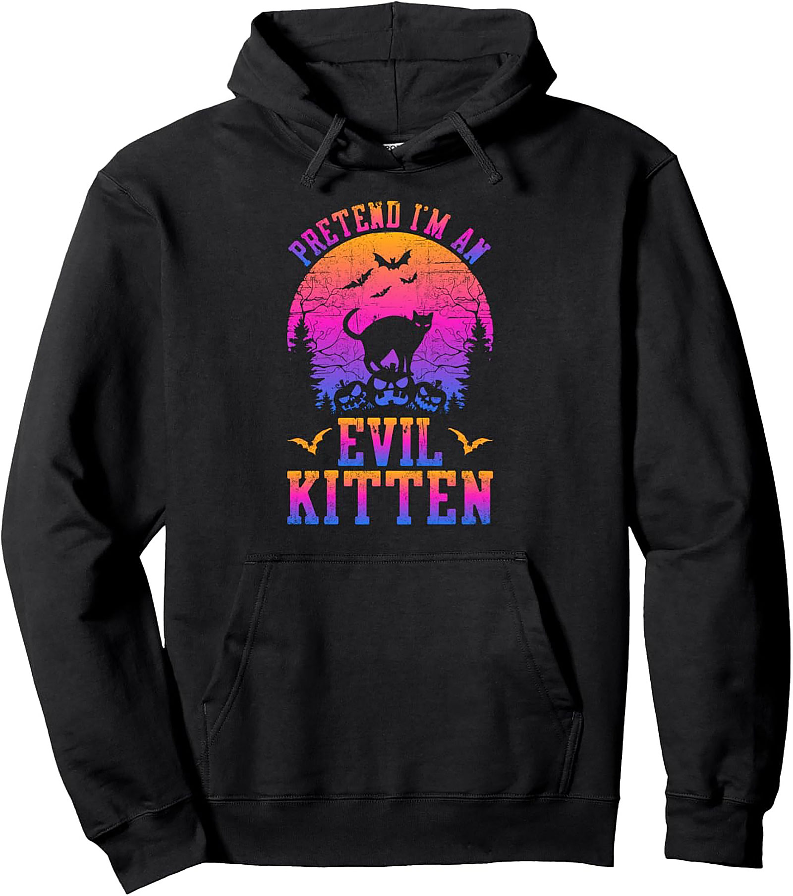 Evil Kitten Hoodie | Retro Halloween Cat Pullover