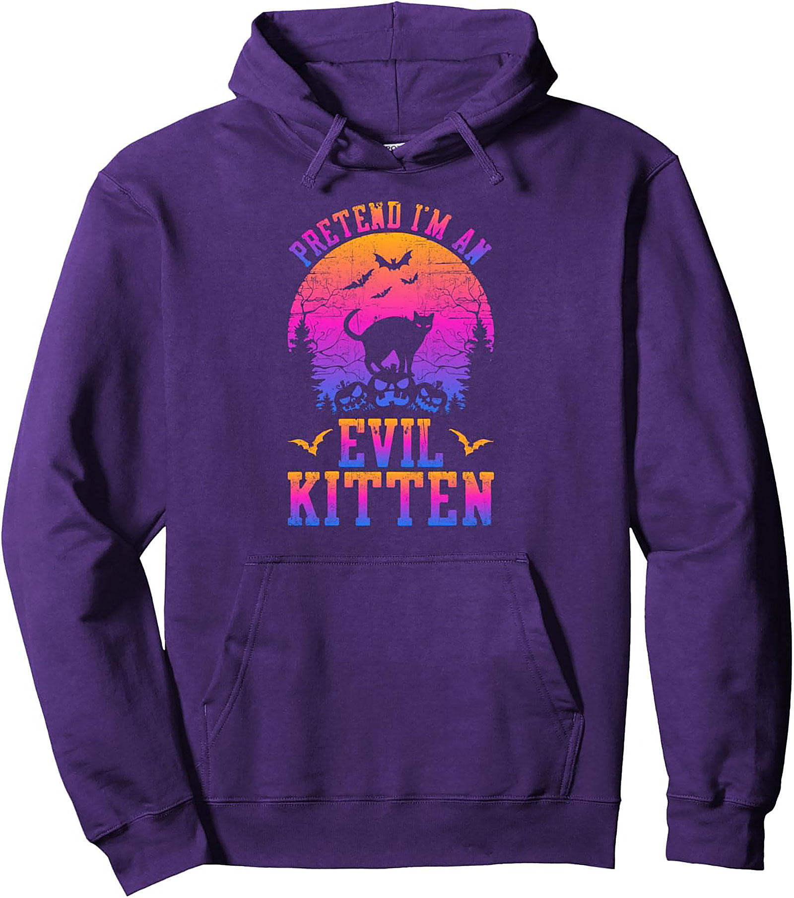 Evil Kitten Hoodie | Retro Halloween Cat Pullover
