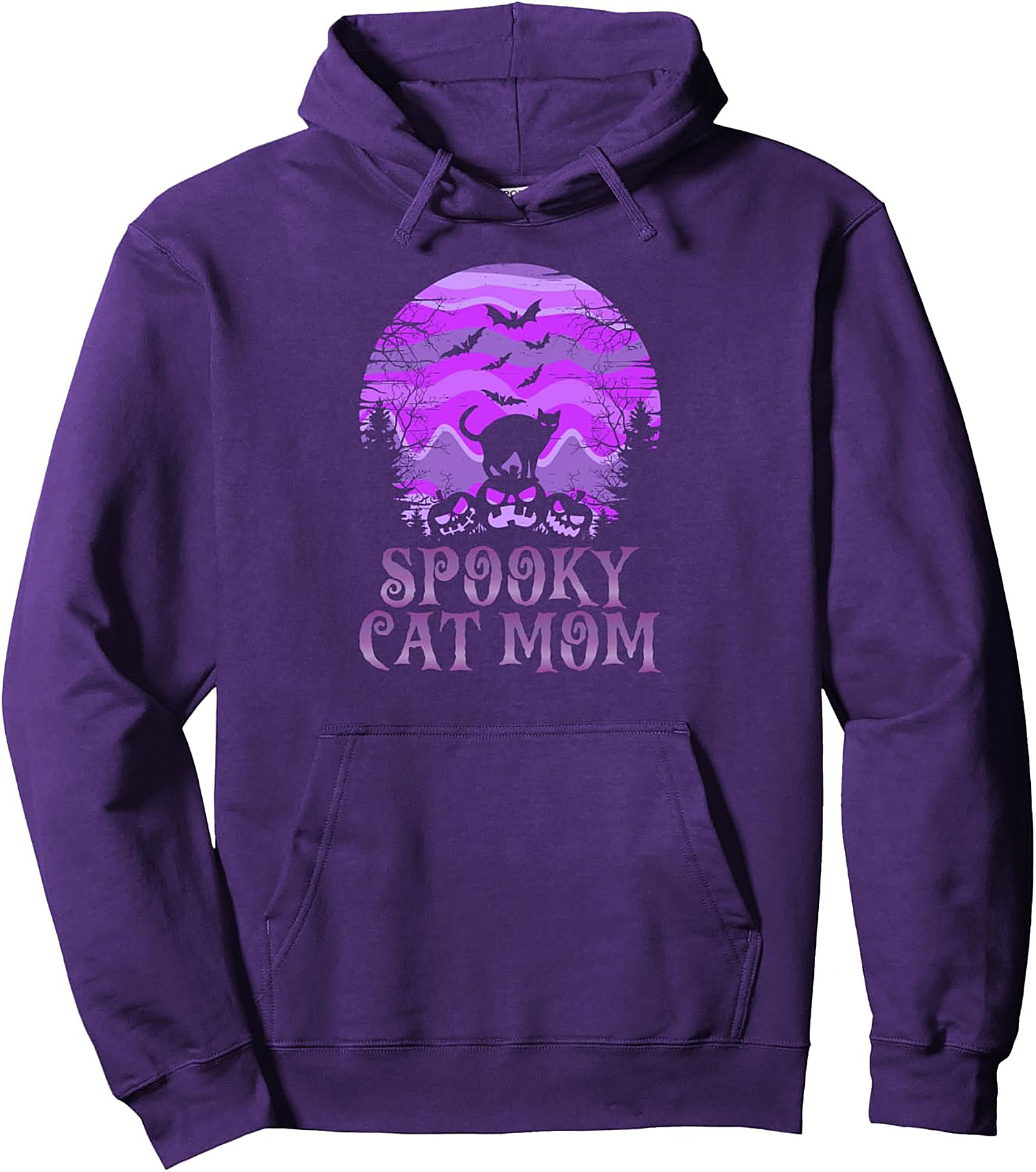 Spooky Cat Mom Pullover Hoodie | Halloween Graphic Gift