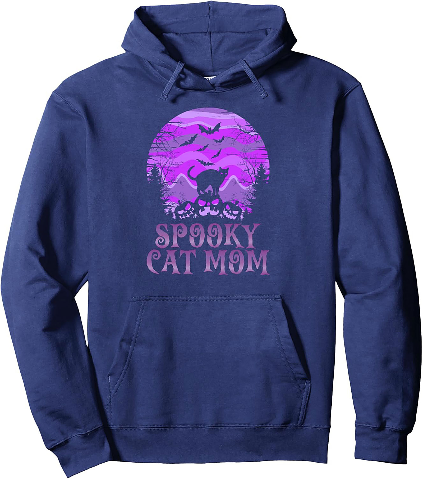 Spooky Cat Mom Pullover Hoodie | Halloween Graphic Gift