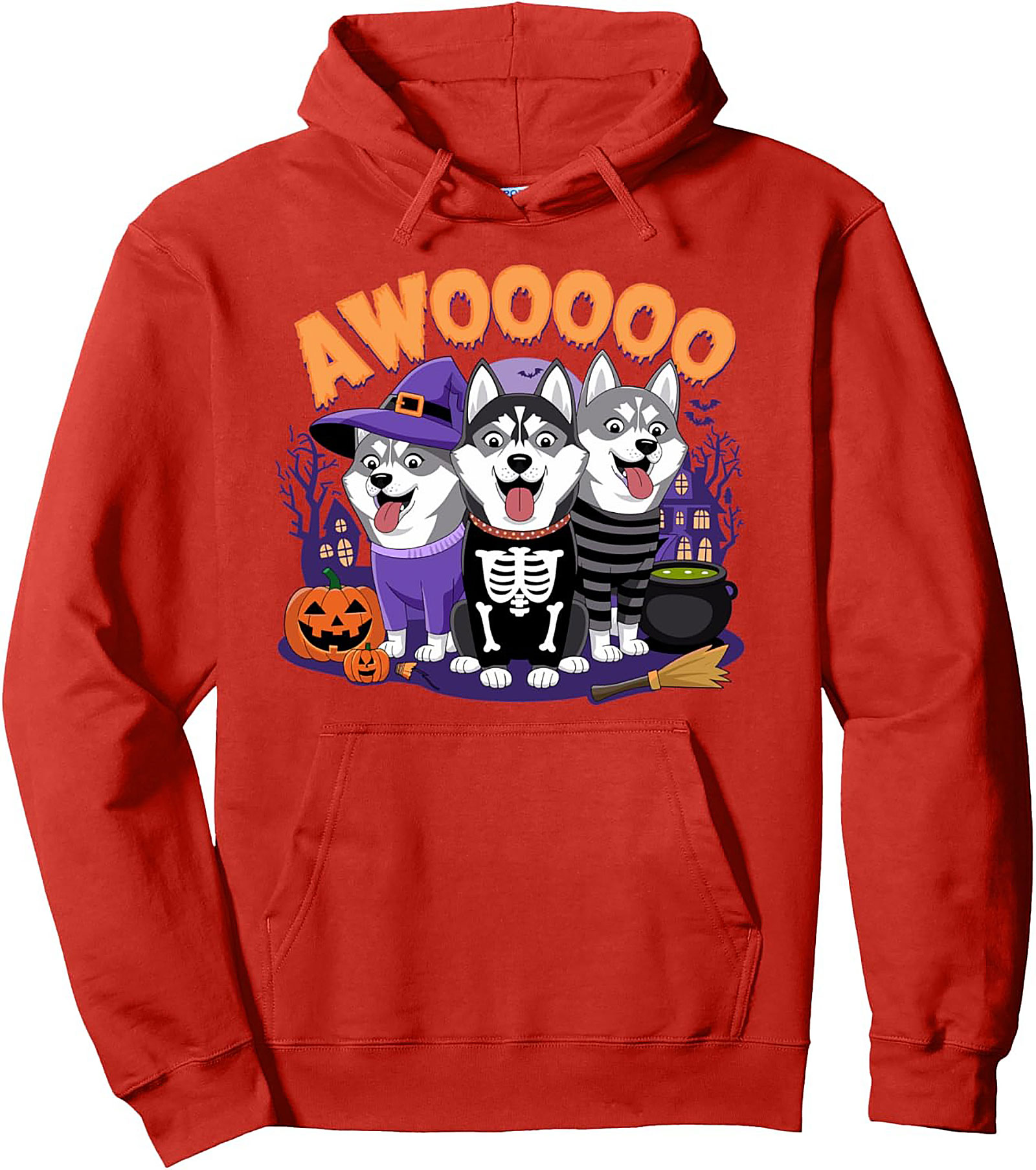 Cute Husky Halloween Pullover Hoodie | Funny Dog Graphic