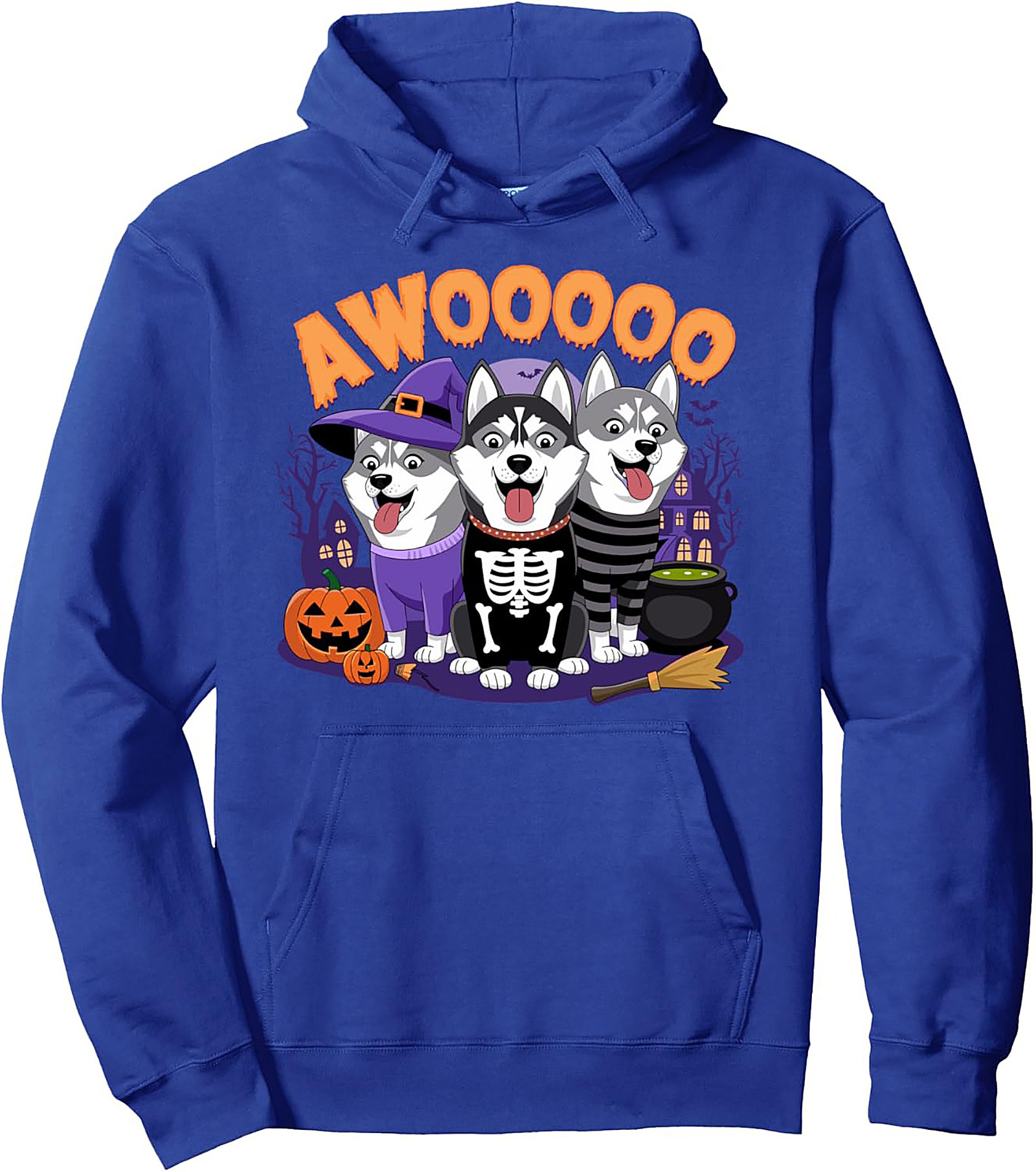 Cute Husky Halloween Pullover Hoodie | Funny Dog Graphic