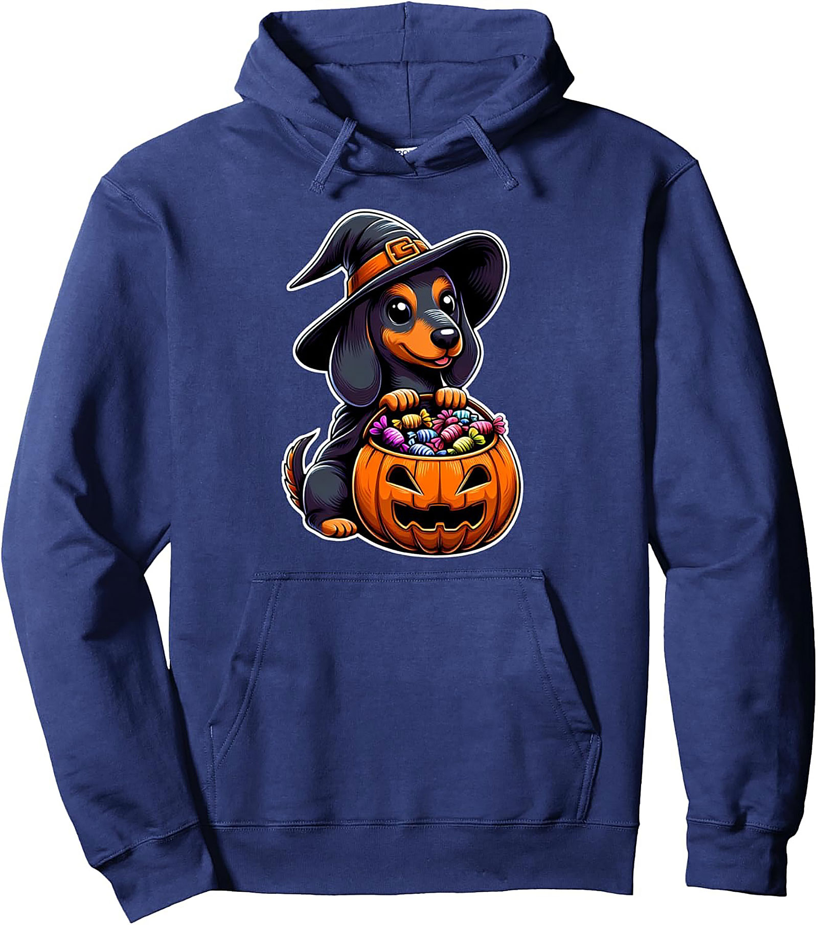 Dachshund Witch Halloween Pullover Hoodie – Cozy Gift