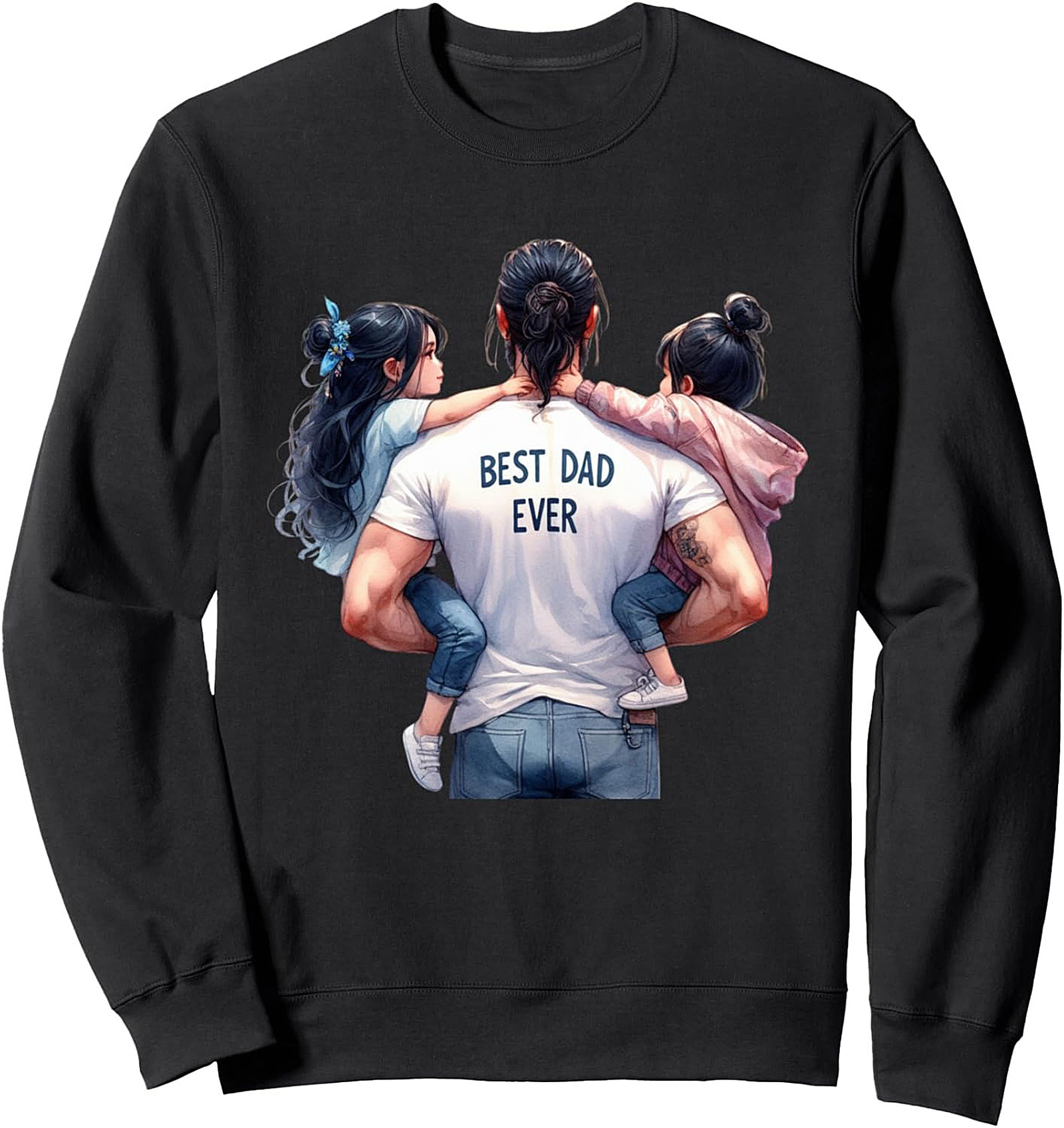 Best Dad Ever Sweatshirt Cozy Crewneck Pullover Gift