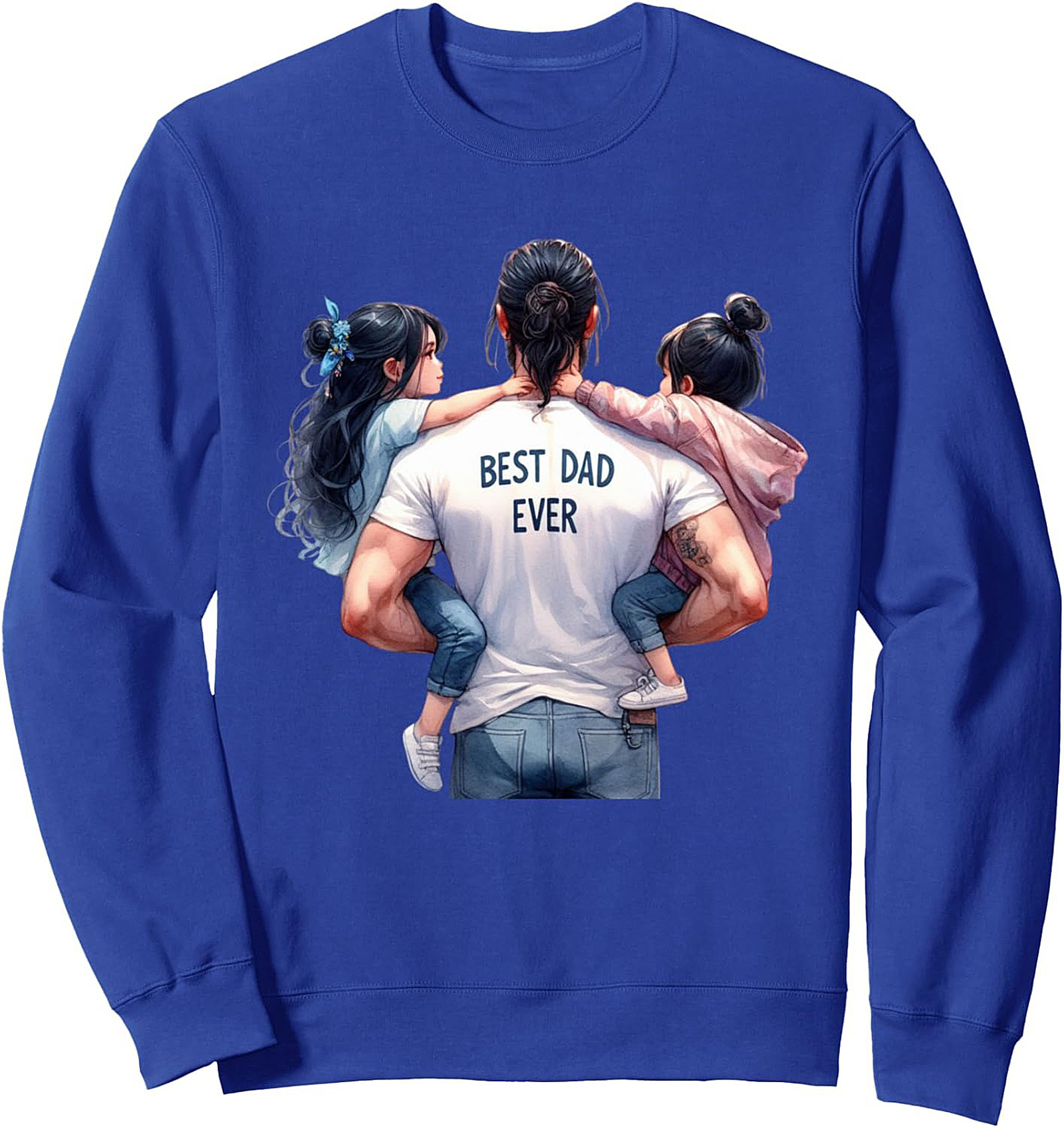 Best Dad Ever Sweatshirt Cozy Crewneck Pullover Gift