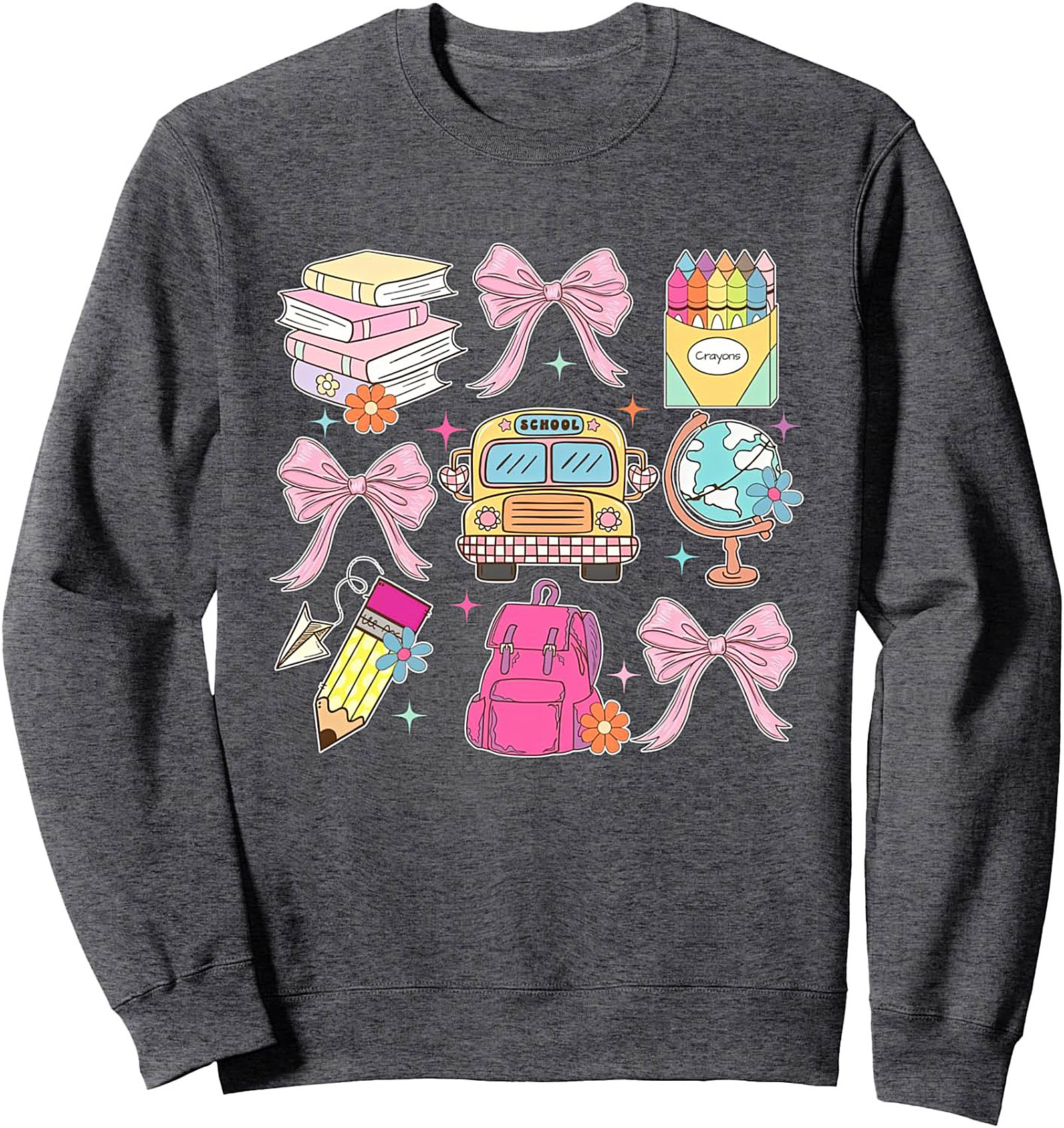 Soft Academia Sweatshirt | Vintage School Supplies Crewneck Pullover
