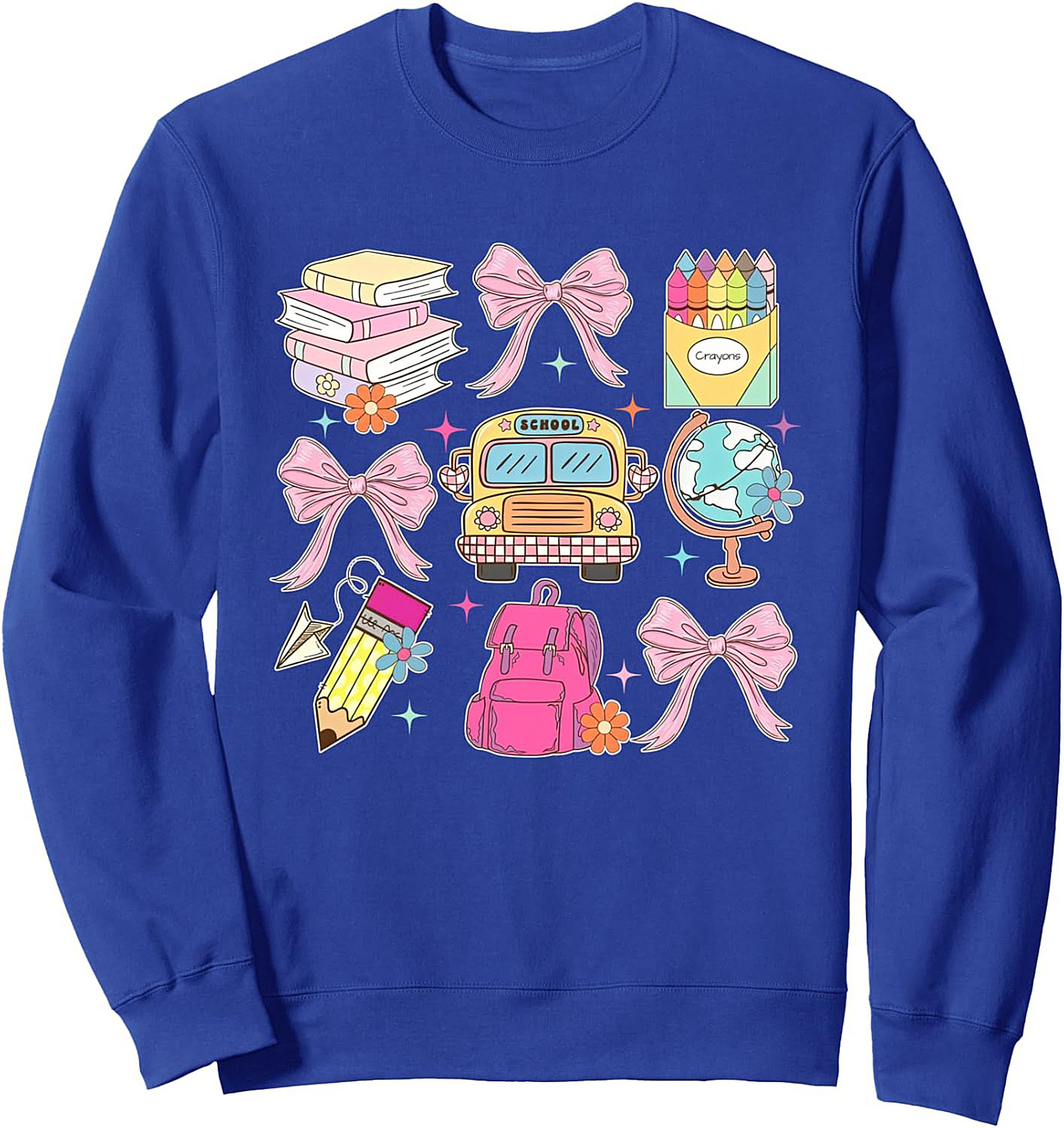 Soft Academia Sweatshirt | Vintage School Supplies Crewneck Pullover