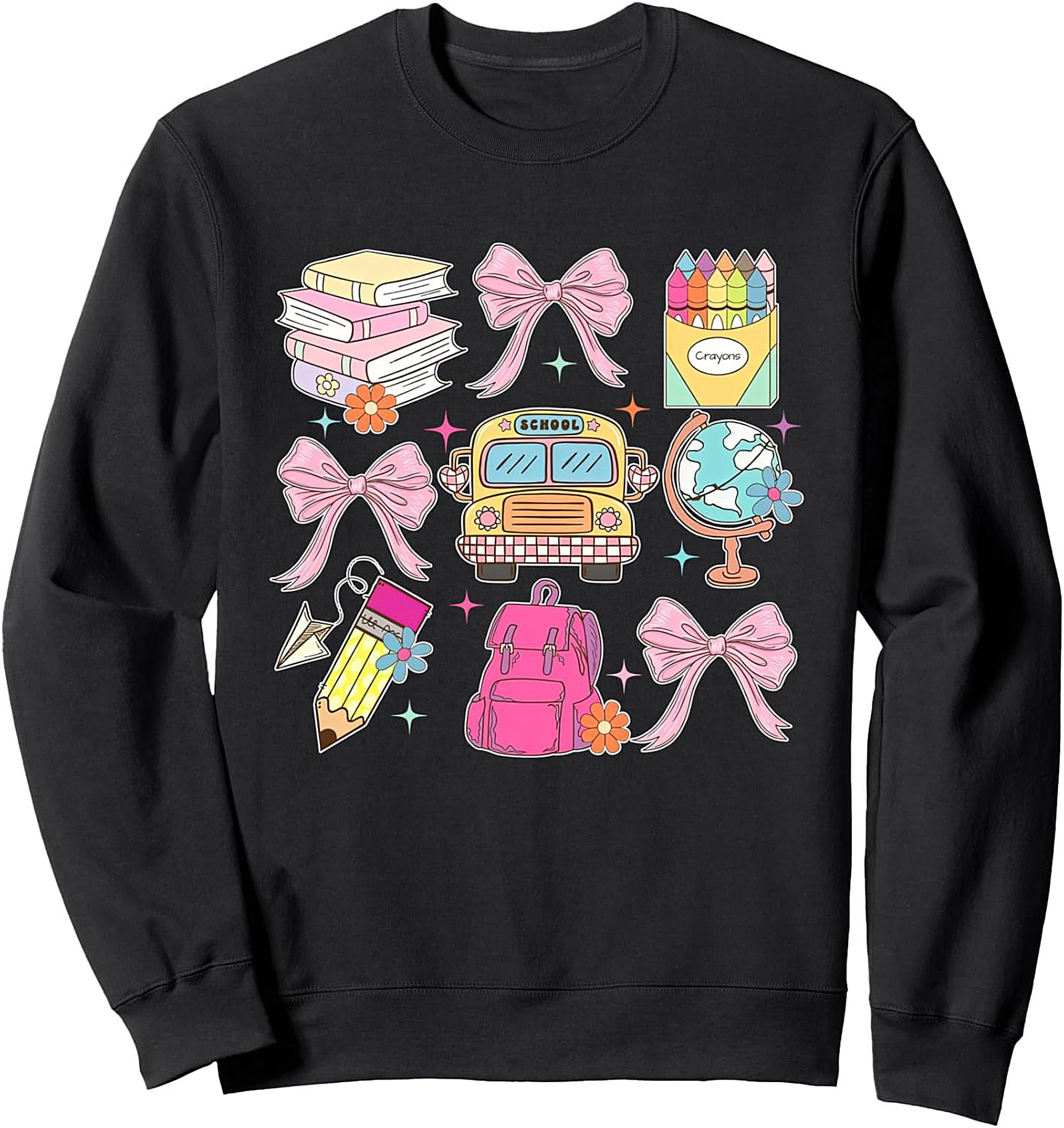 Soft Academia Sweatshirt | Vintage School Supplies Crewneck Pullover