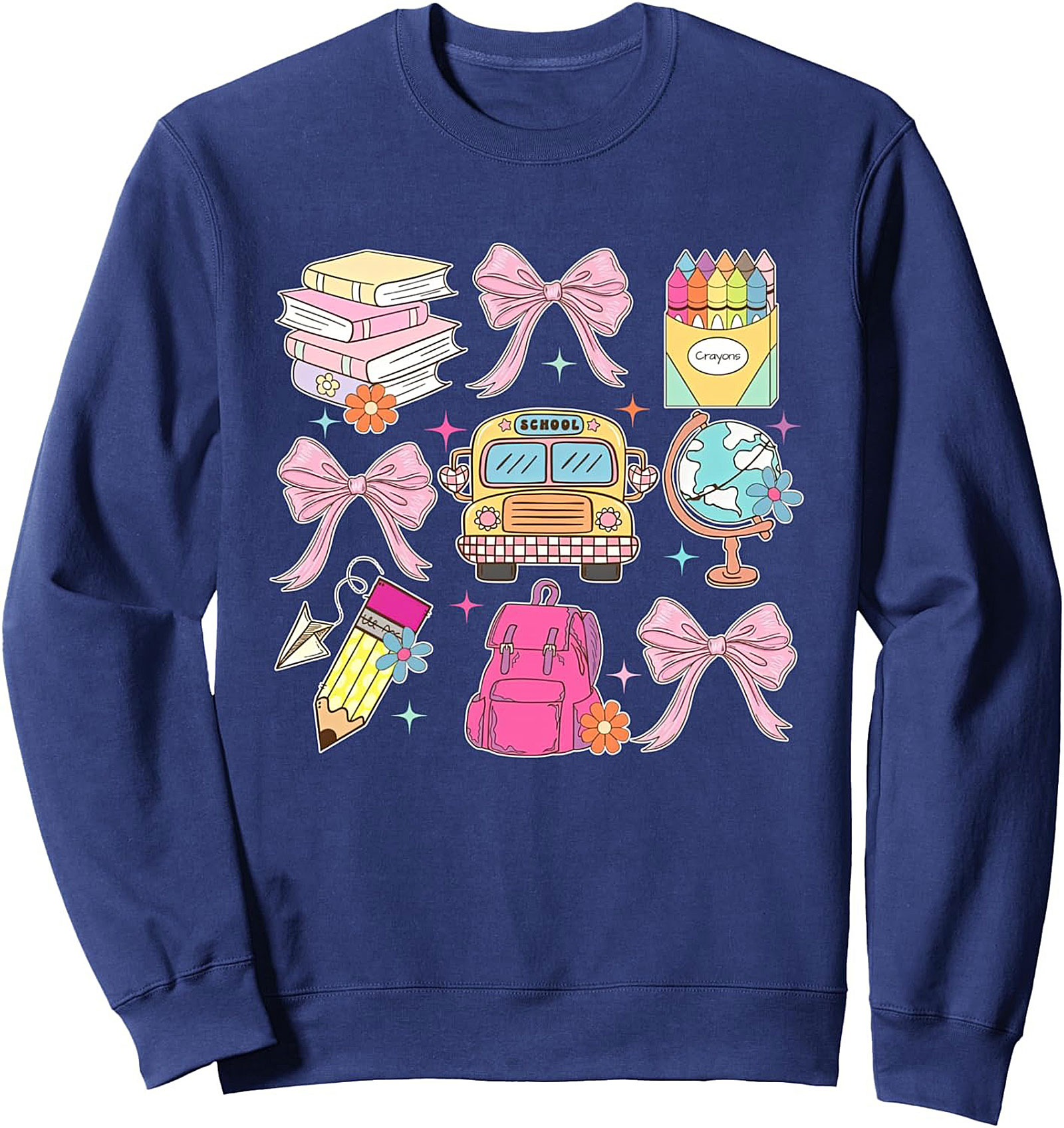Soft Academia Sweatshirt | Vintage School Supplies Crewneck Pullover