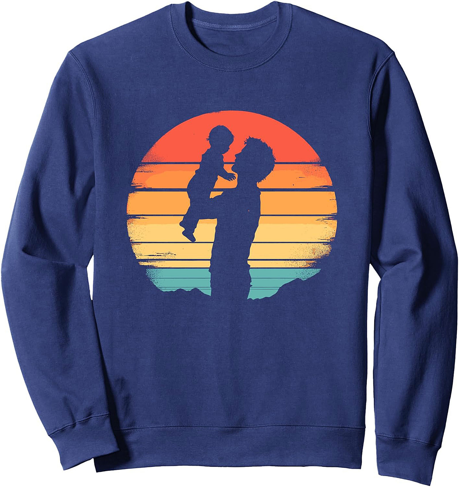Retro Sunset Fatherhood Graphic Sweatshirt Dad Gift