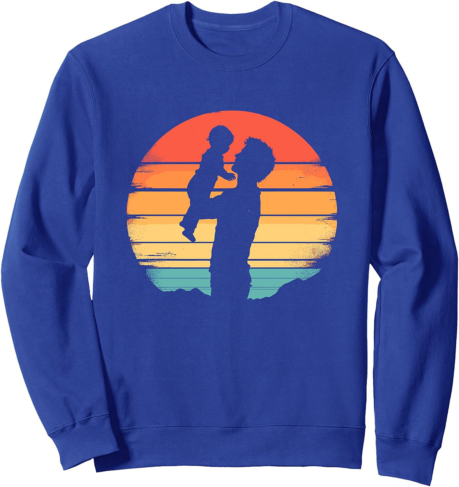 Retro Sunset Fatherhood Graphic Sweatshirt Dad Gift