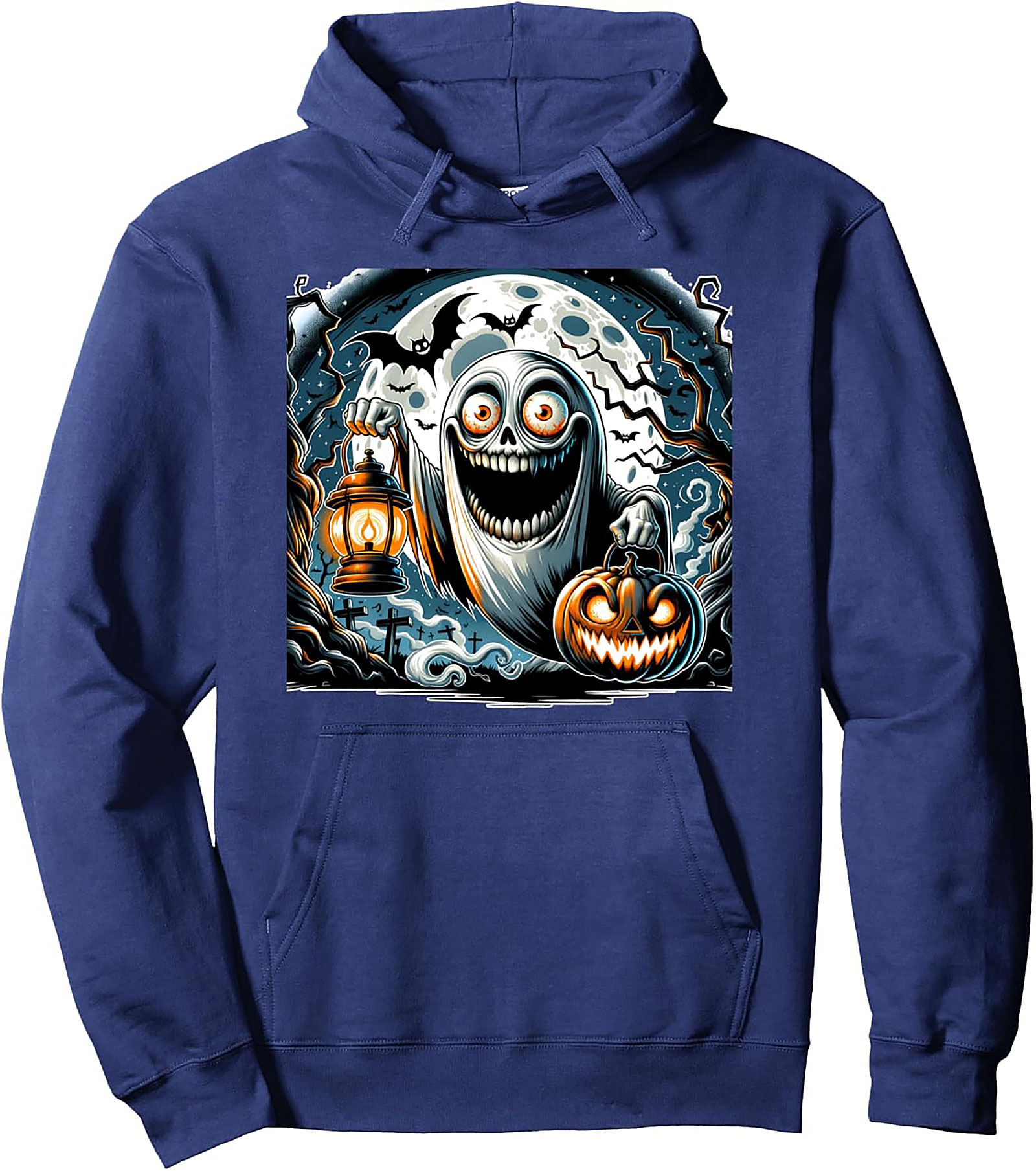 Spooky Ghost Pullover Hoodie | Halloween Graphic Hoodies