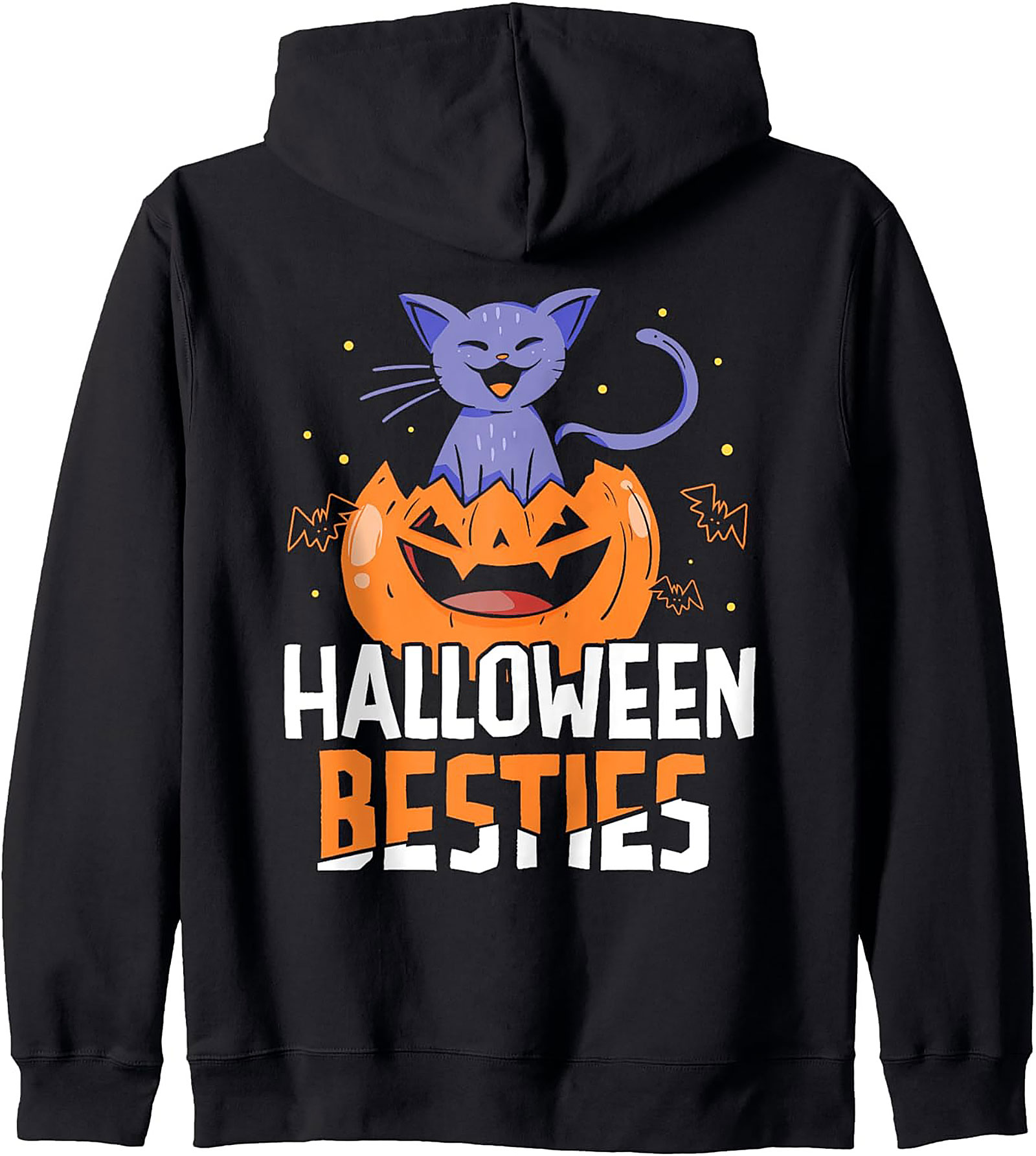 Halloween Besties Cat Pullover Hoodie | Cozy Fall Gift