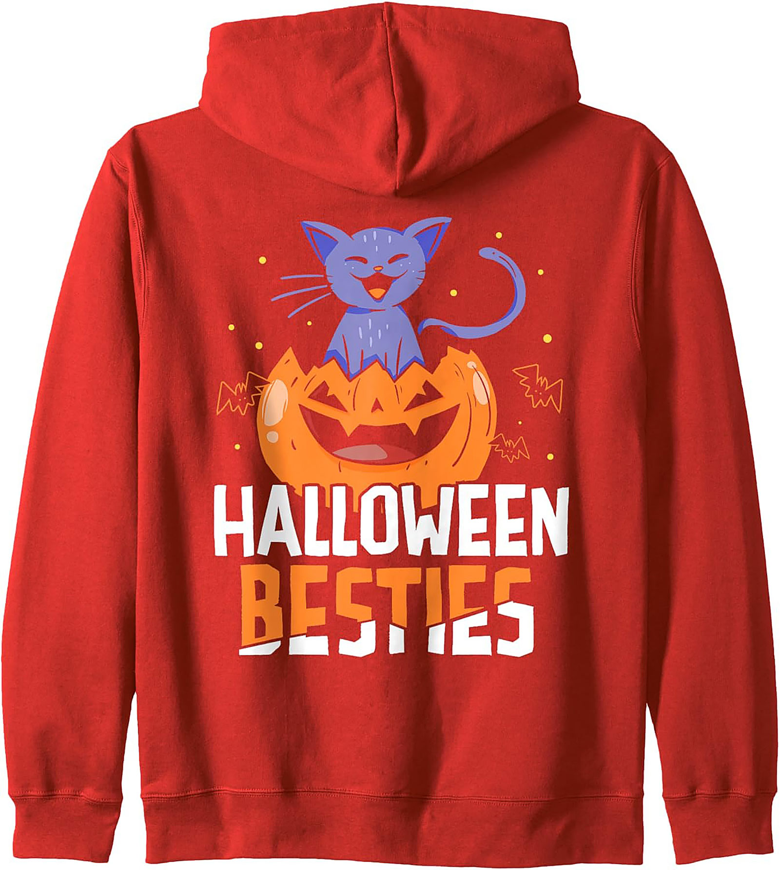 Halloween Besties Cat Pullover Hoodie | Cozy Fall Gift