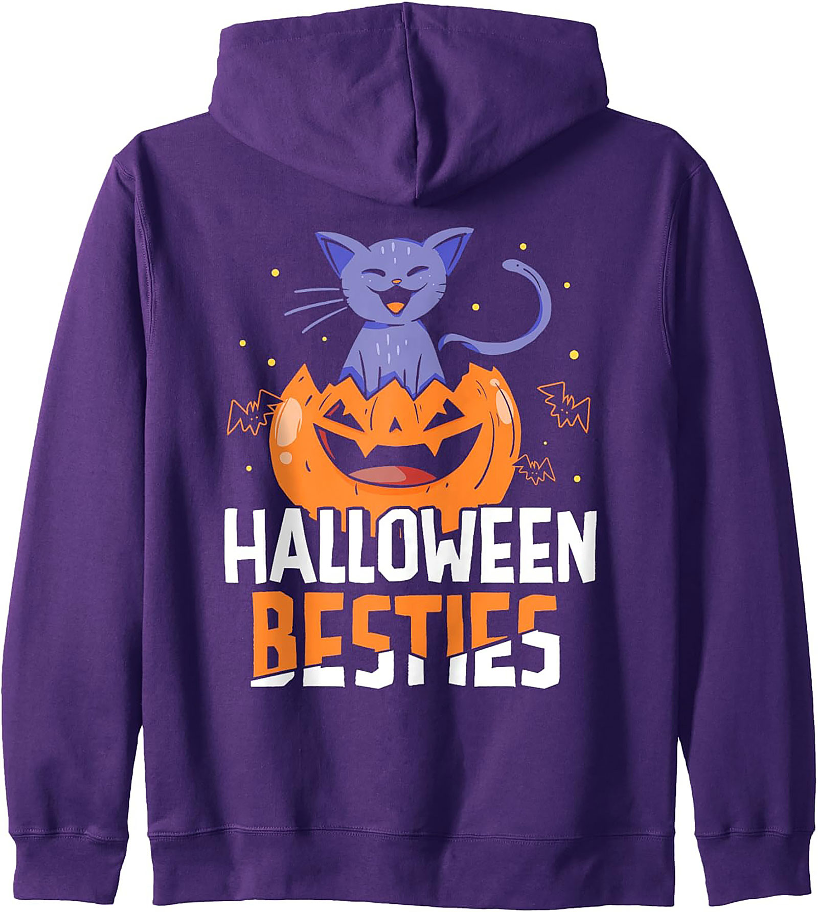 Halloween Besties Cat Pullover Hoodie | Cozy Fall Gift