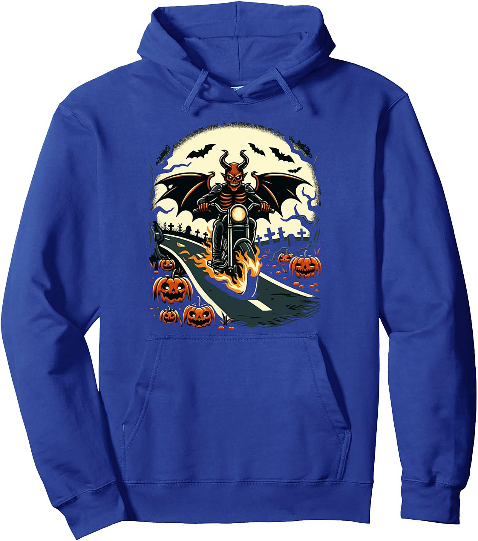 Hell Rider Halloween Biker Pullover Hoodie | Cozy Streetwear
