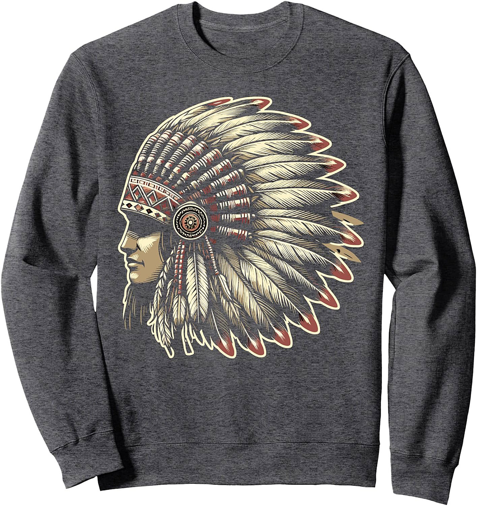 Native American Chief Graphic Sweatshirt Pullover Crewneck