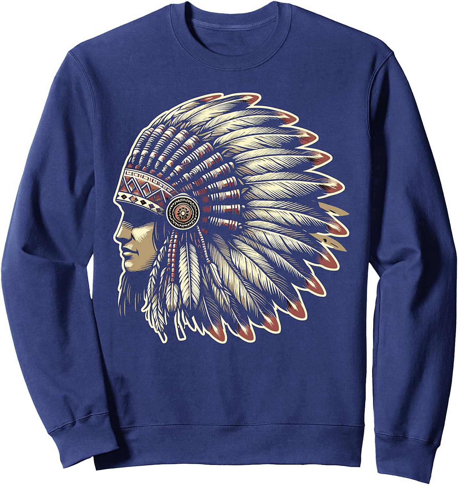 Native American Chief Graphic Sweatshirt Pullover Crewneck