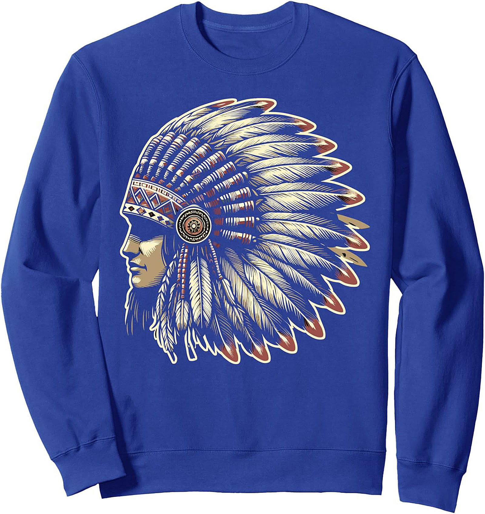 Native American Chief Graphic Sweatshirt Pullover Crewneck