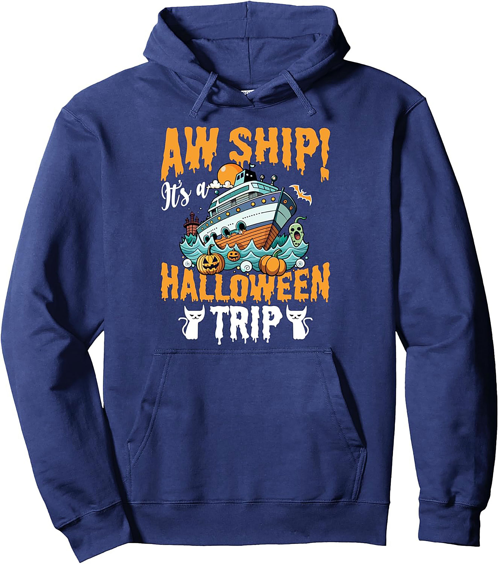Aw Ship! Halloween Cruise Pullover Hoodie | Spooky Graphic