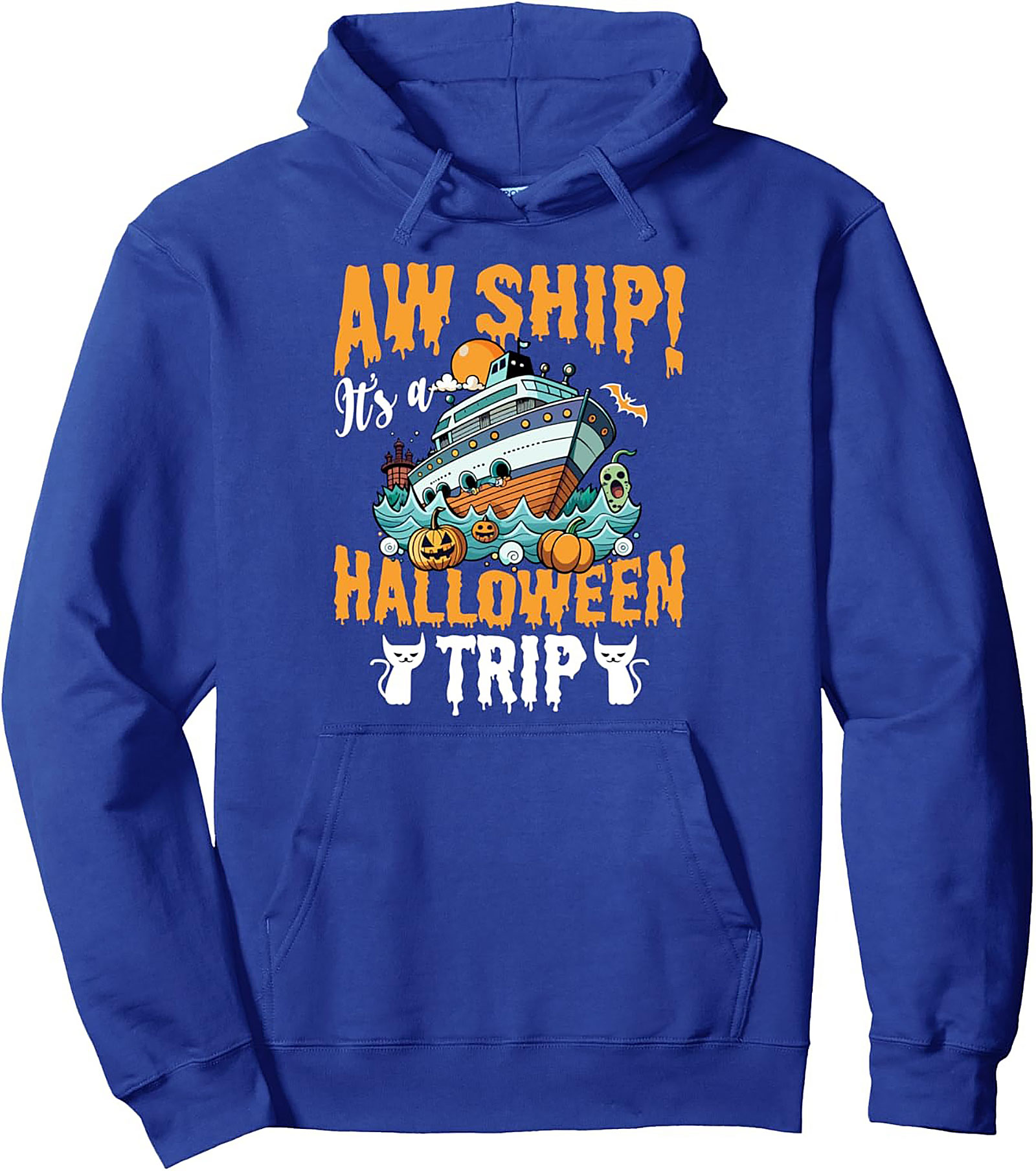 Aw Ship! Halloween Cruise Pullover Hoodie | Spooky Graphic