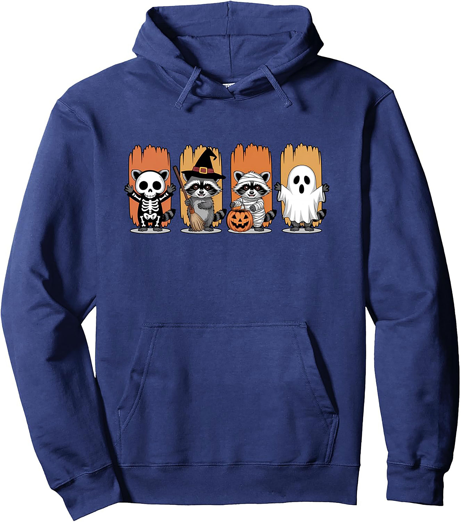 Cute Raccoon Halloween Pullover Hoodie | Cozy Streetwear