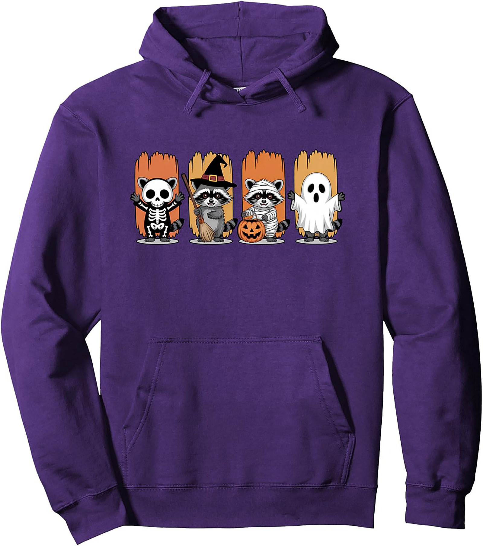 Cute Raccoon Halloween Pullover Hoodie | Cozy Streetwear