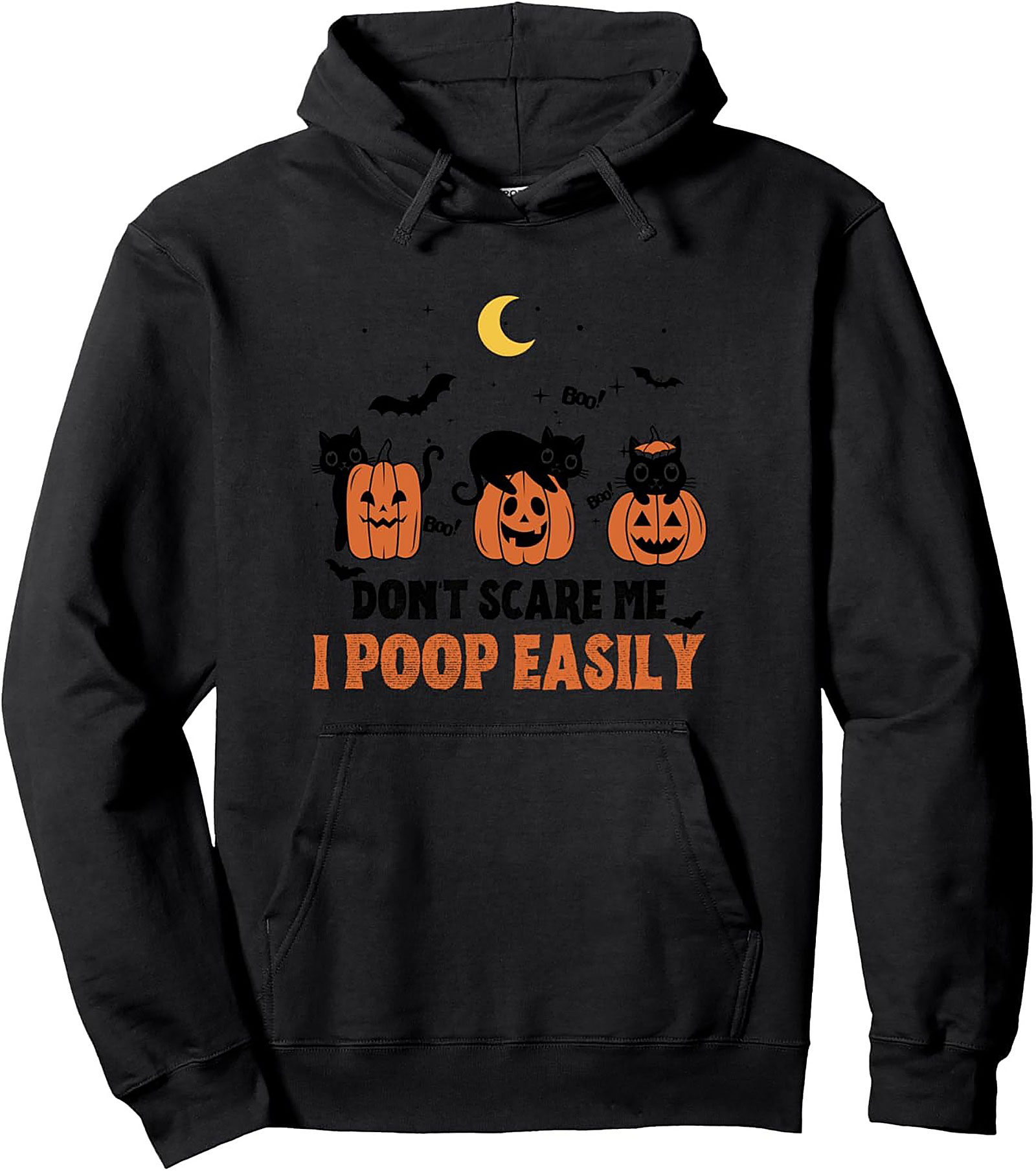 Funny Halloween Pullover Hoodie | Don't Scare Me Cat Design