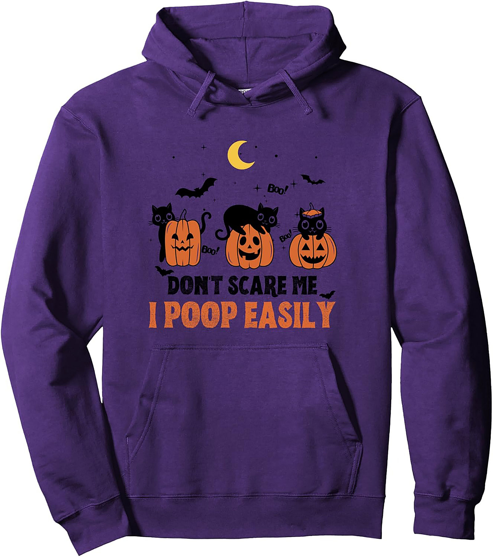 Funny Halloween Pullover Hoodie | Don't Scare Me Cat Design