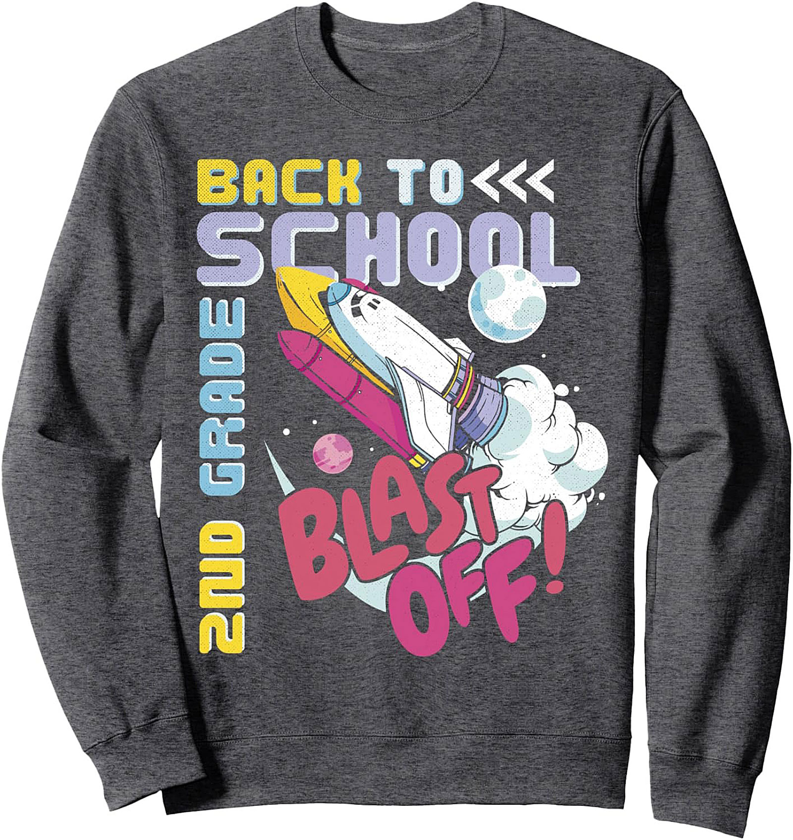 2nd Grade Back to School Blast Off! Graphic Unisex Crewneck Sweatshirt