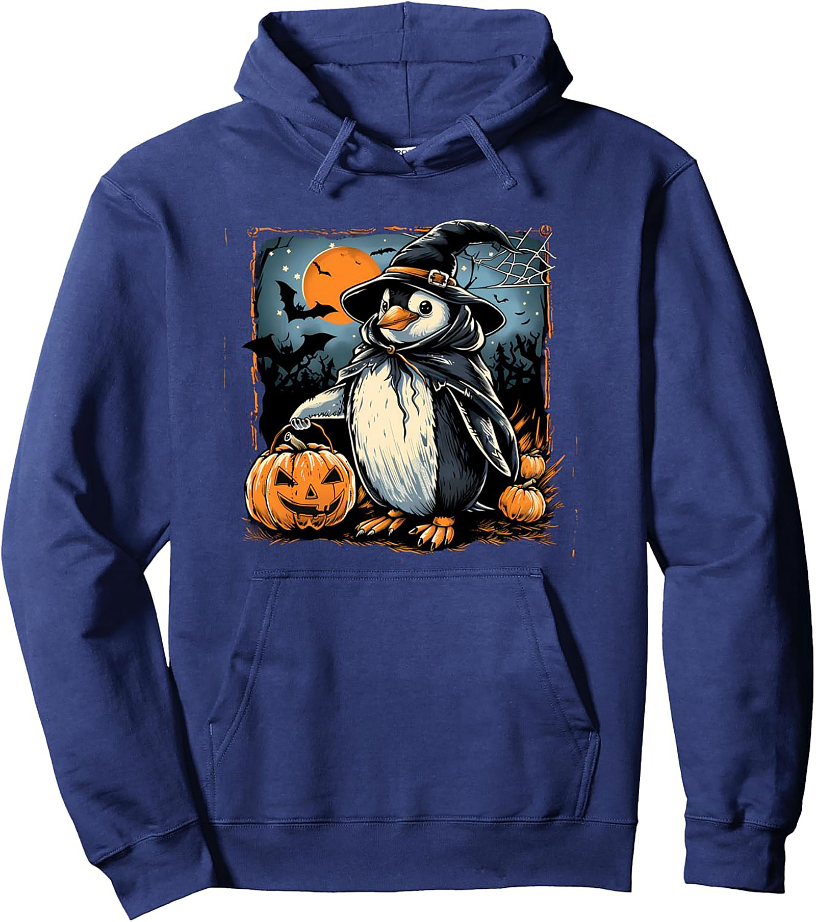 Witch Penguin Halloween Hoodie | Cozy Unisex Pullover