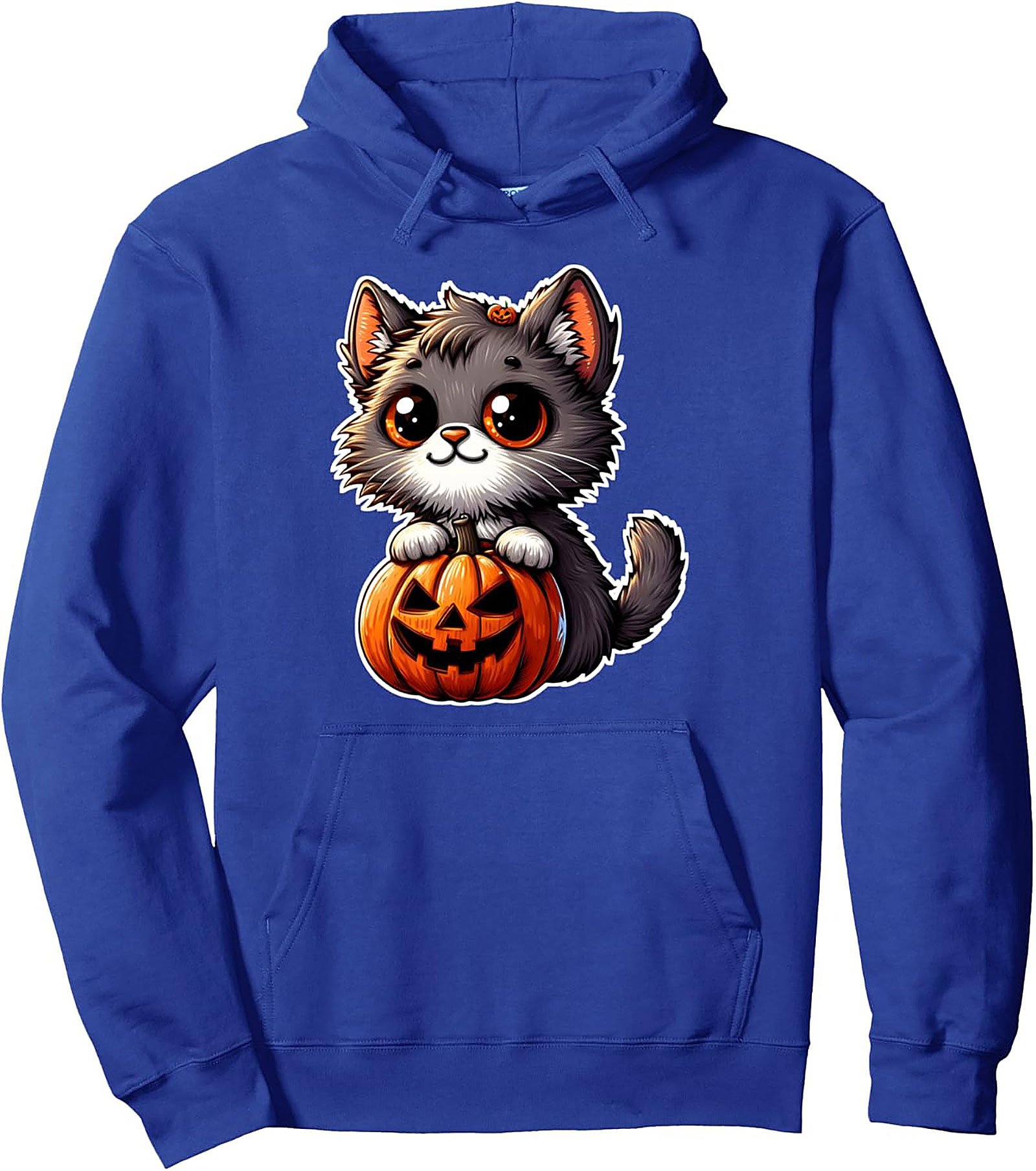 Cute Halloween Cat Pullover Hoodie | Kawaii Kitten Gift