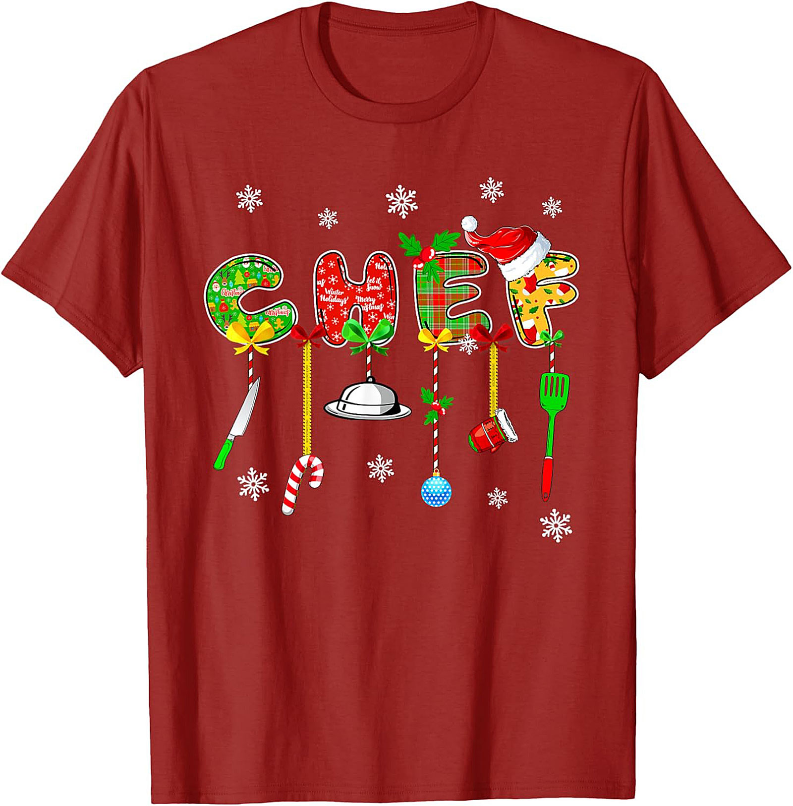 Christmas Chef Crewneck t-shirt Holiday Pullover Gift