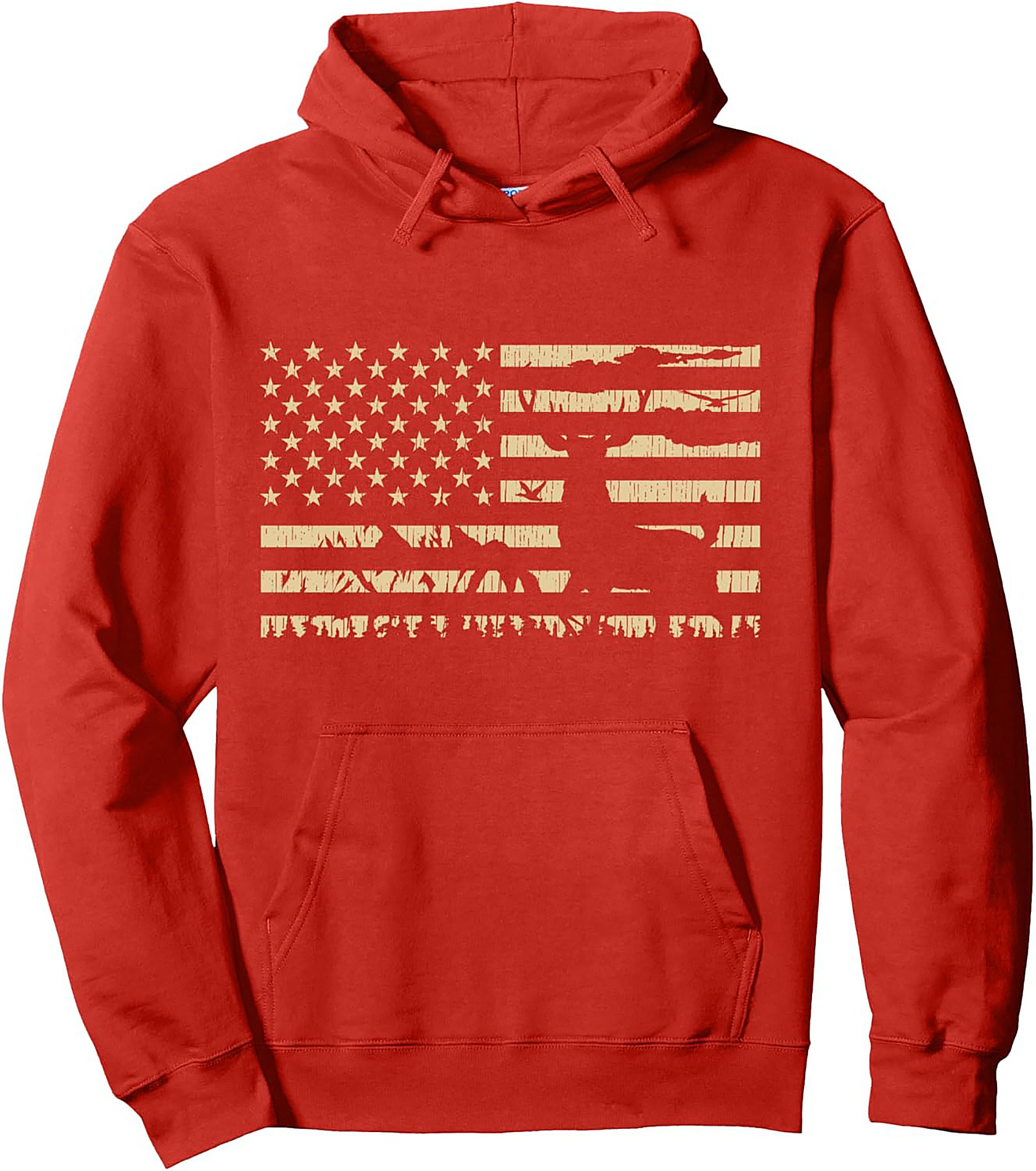 Patriotic Hunting Pullover Hoodie | Distressed Flag Design