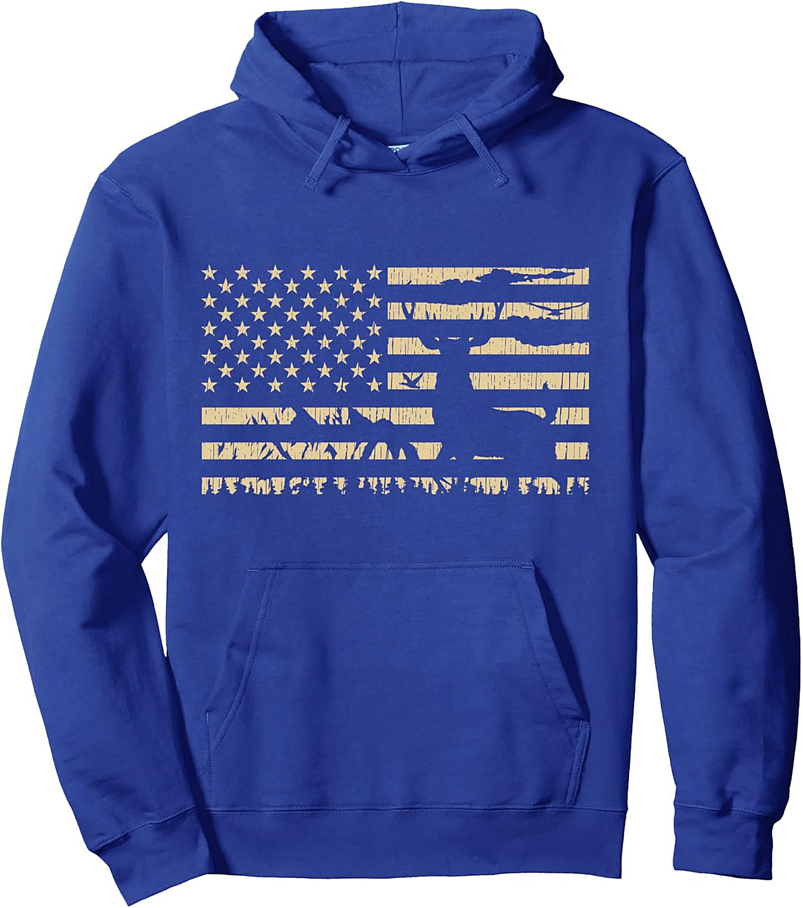 Patriotic Hunting Pullover Hoodie | Distressed Flag Design