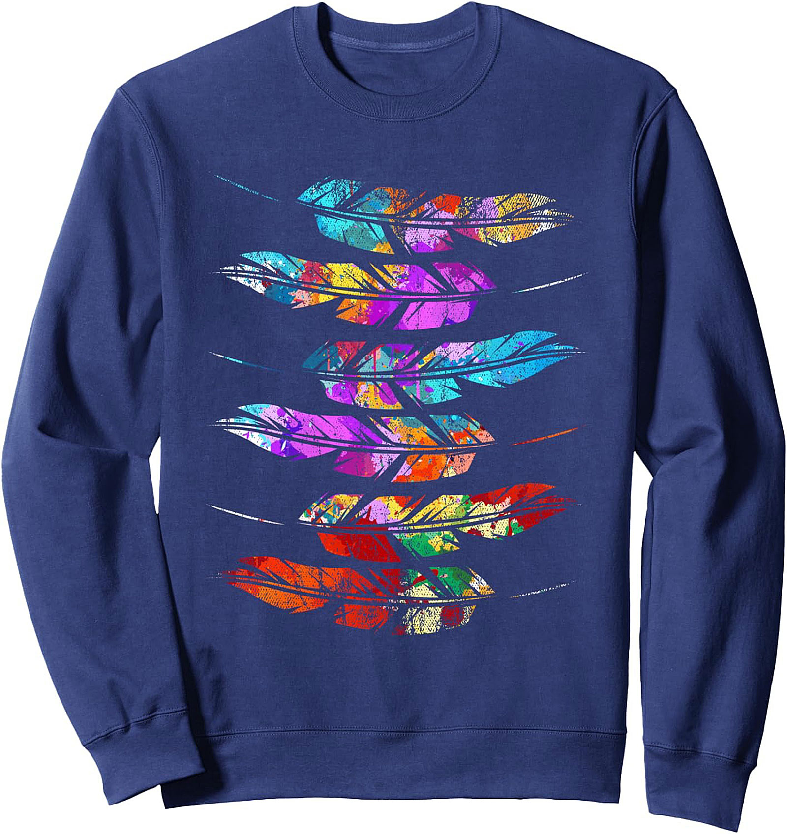 Vibrant Abstract Feather Graphic Sweatshirt Unisex
