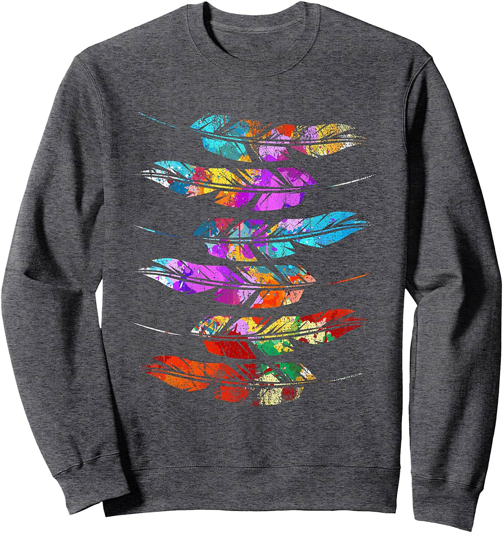 Vibrant Abstract Feather Graphic Sweatshirt Unisex