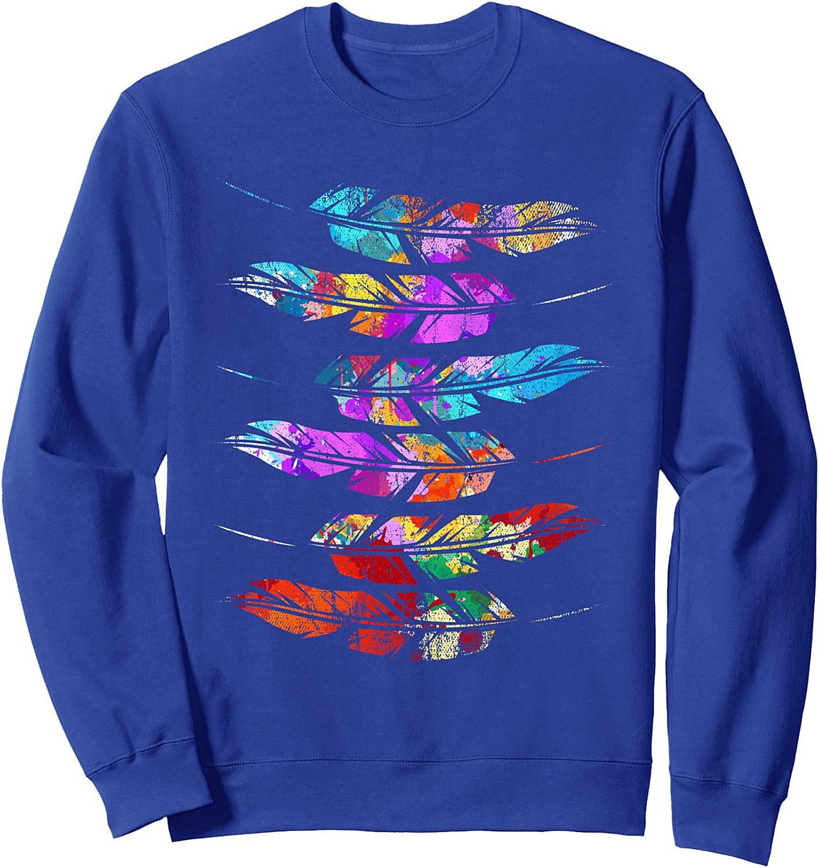 Vibrant Abstract Feather Graphic Sweatshirt Unisex